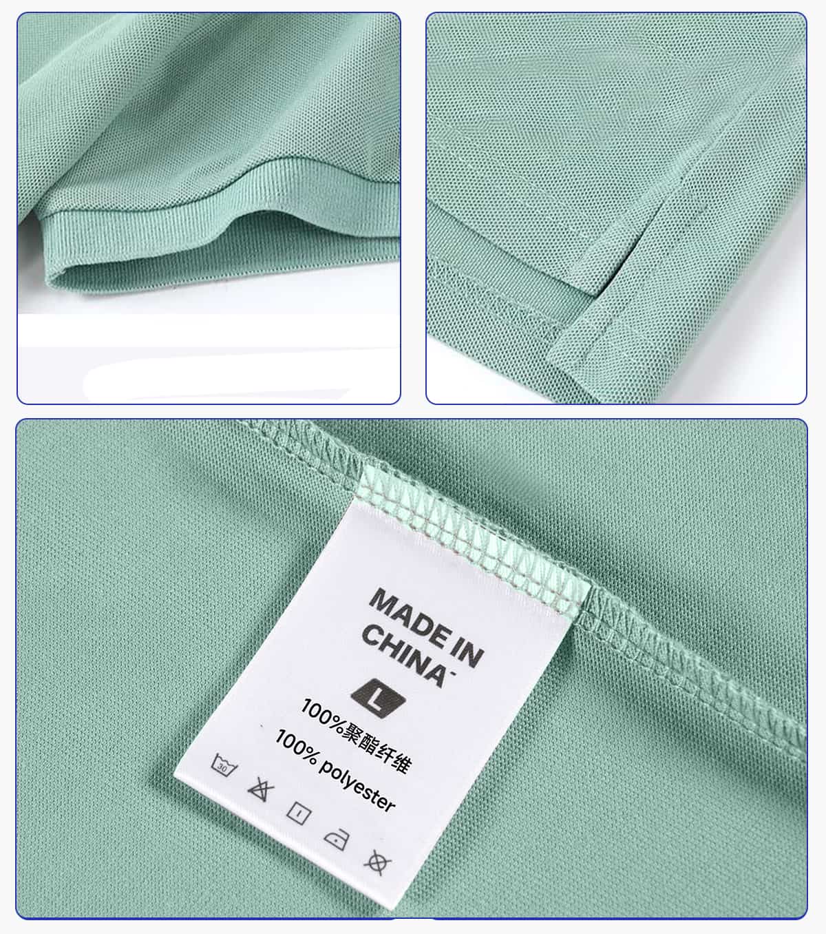 Quick-Dry 100% Polyester Side-Slit Polo Shirt – detail 6