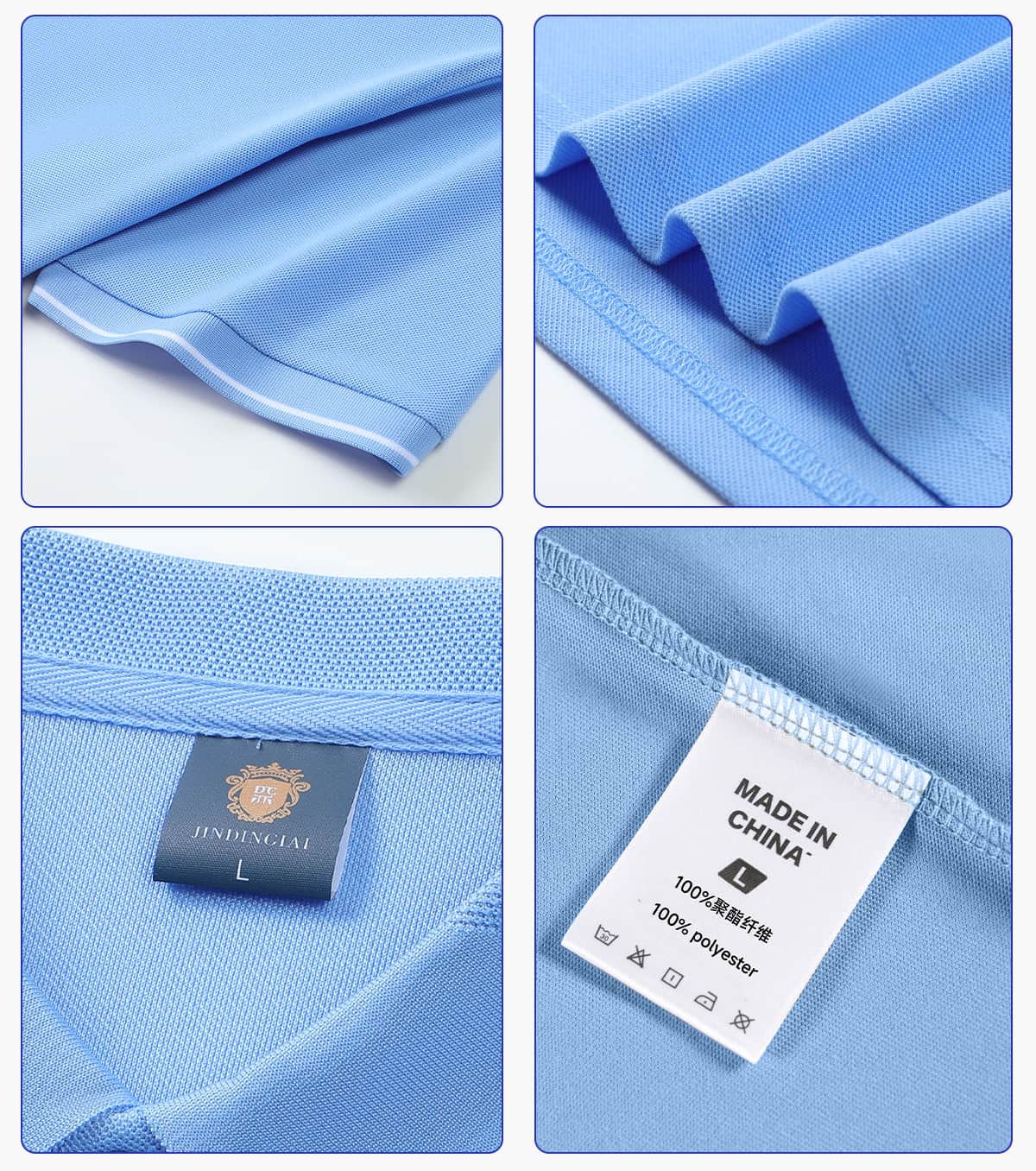Polyester 220GSM Contrast Collar Polo Shirt – detail 6