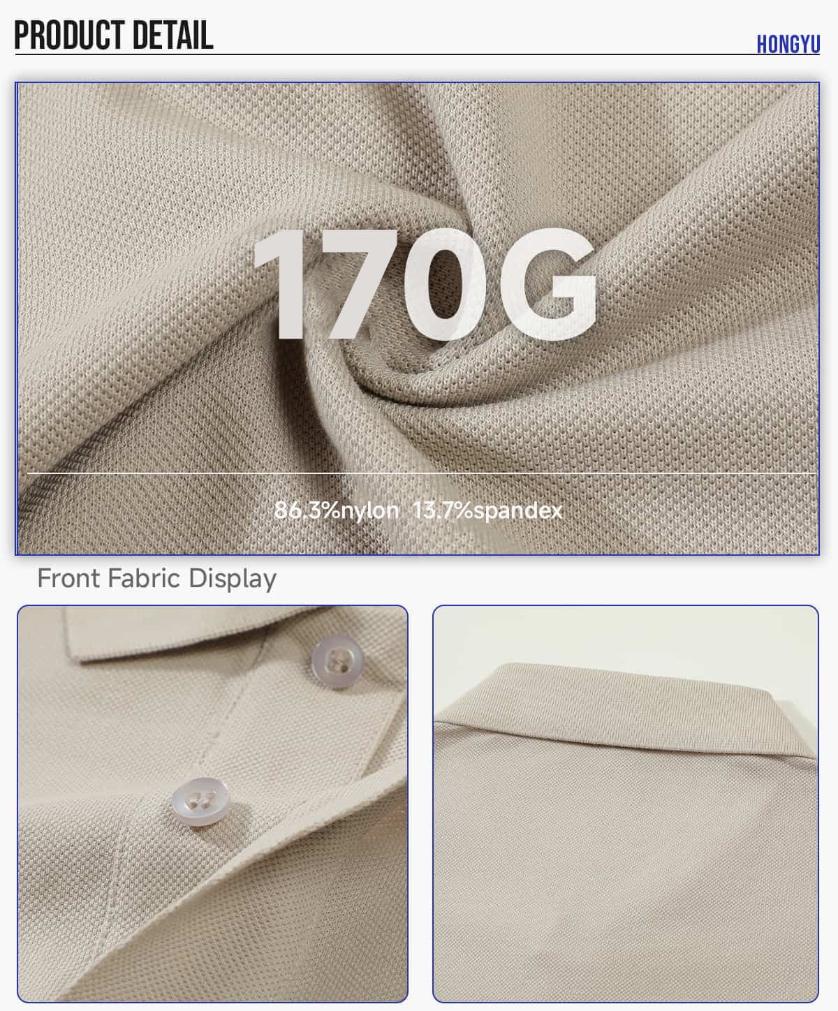 Lightweight Pique 170 GSM Polo Shirt – detail 5