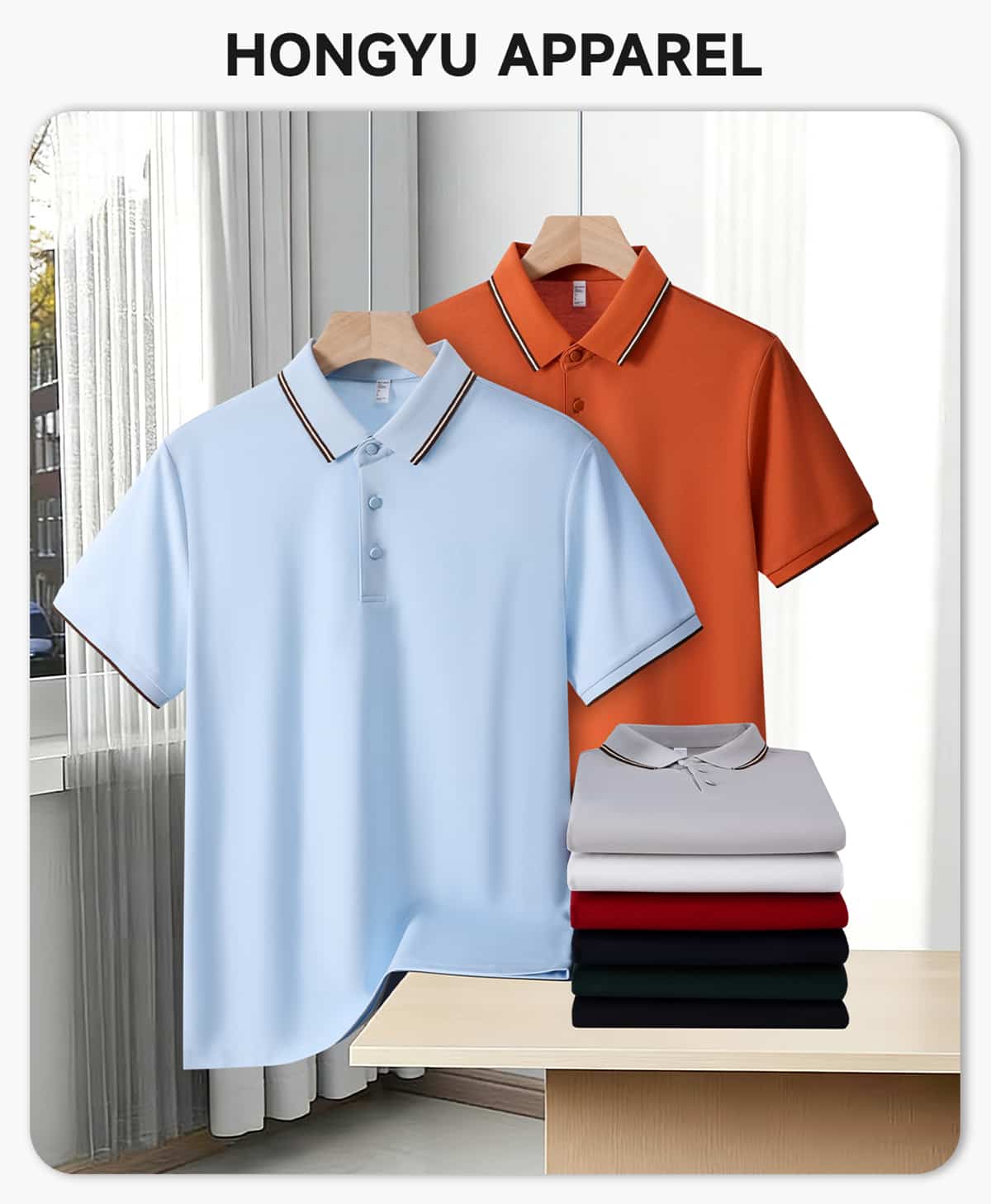 Modal Cotton 200G Contrast Collar Golf Shirt – detail 1