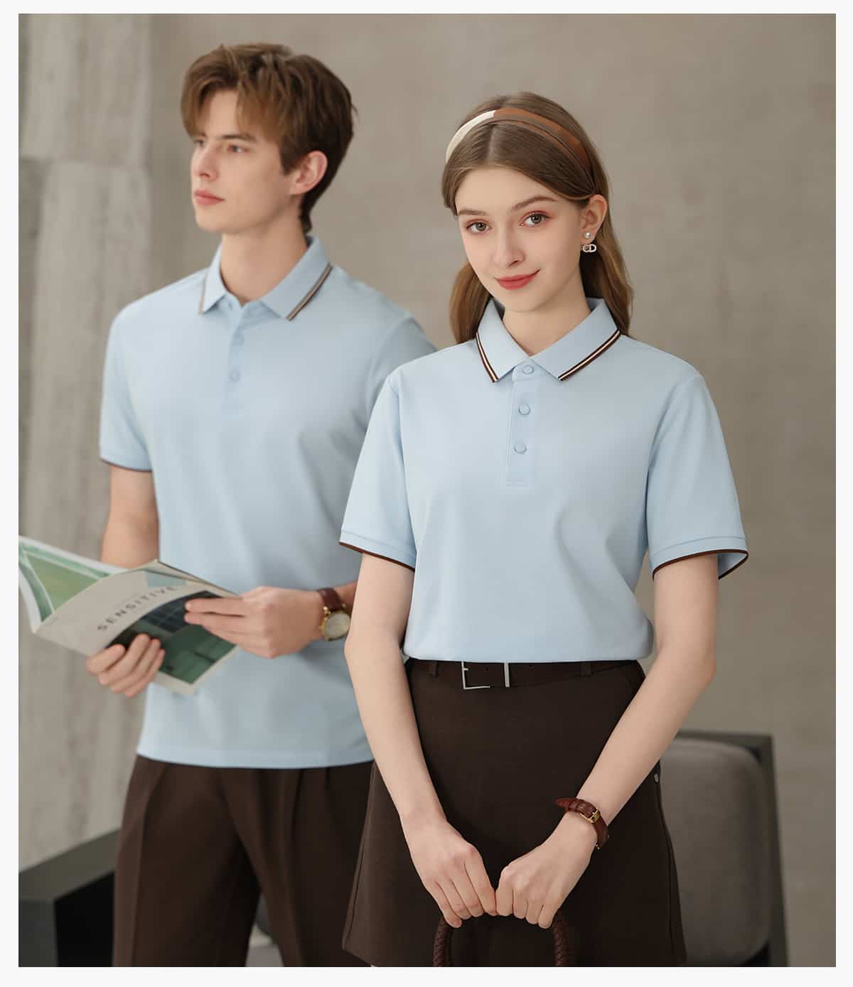 Modal Cotton 200G Contrast Collar Golf Shirt – detail 10
