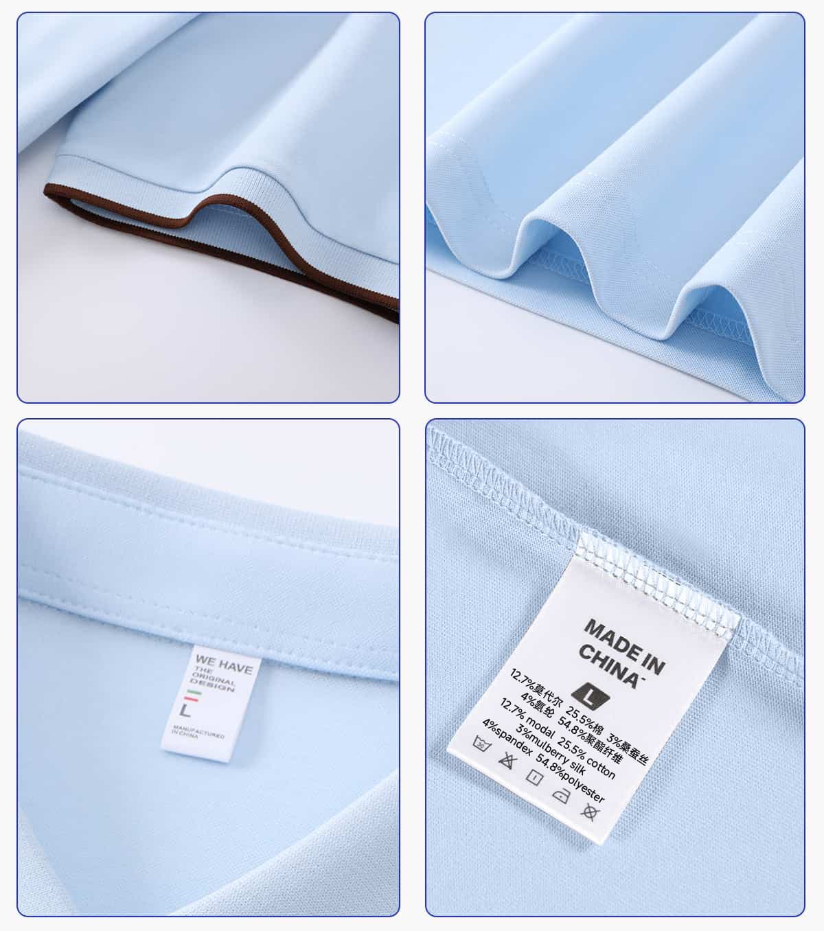 Modal Cotton 200G Contrast Collar Golf Shirt – detail 5