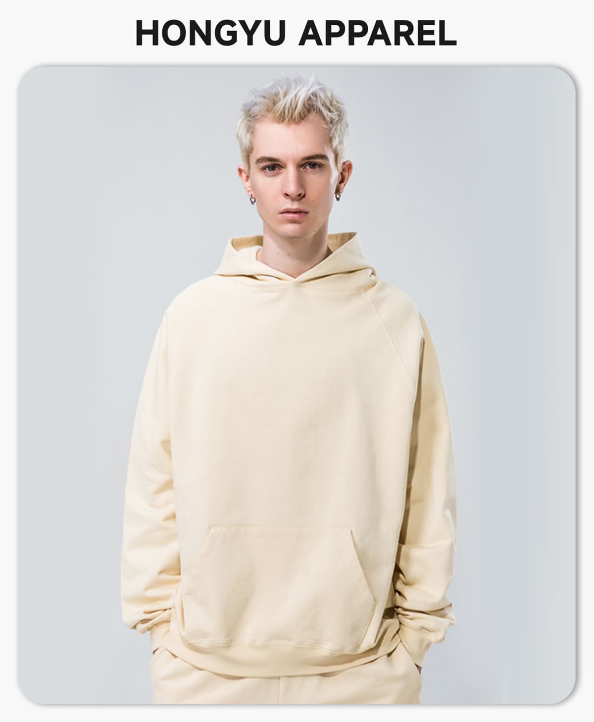 Heavy 100%Cotton Terry Oversized Hoodie – detail 1