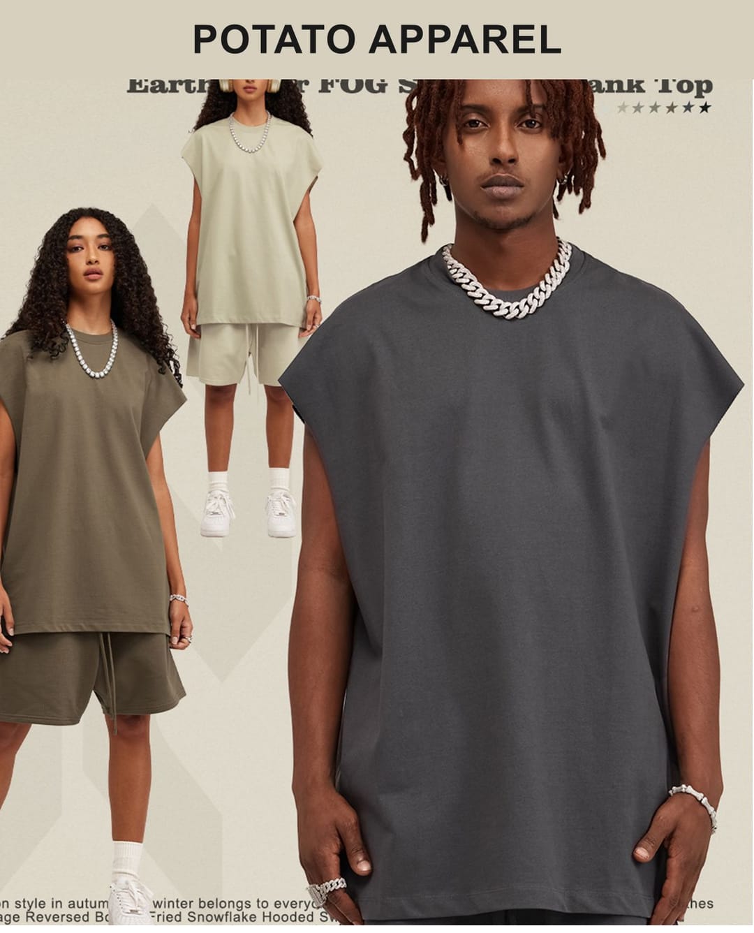 1501 Thick Cotton 305GSM Raw Edge Sleeve Vest – detail 11