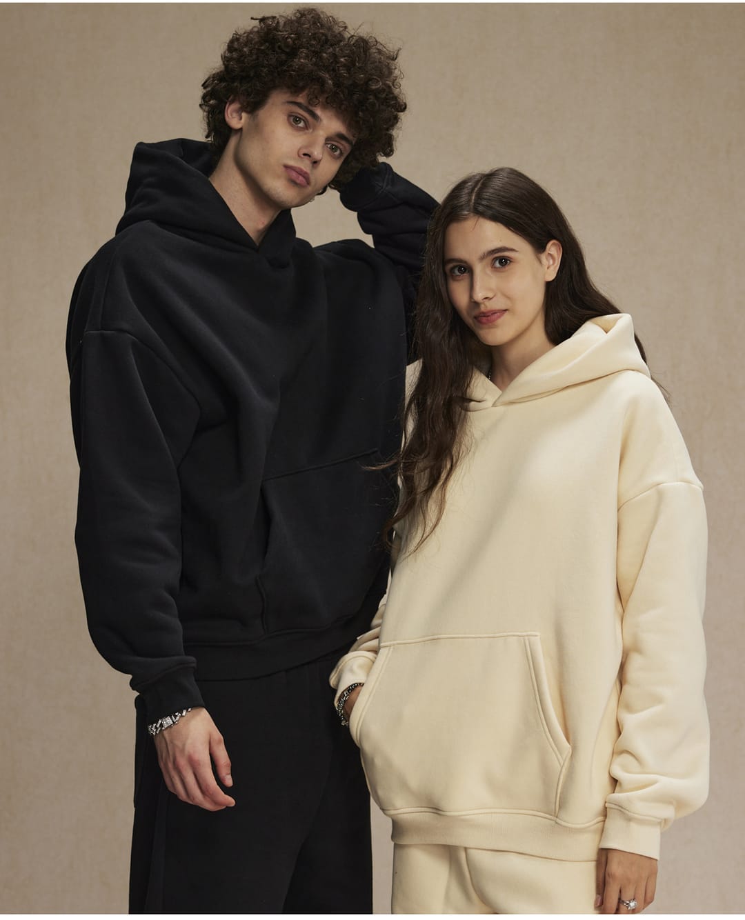 2580 Thick 400Gsm Polar Fleece Oversized Solid Hoodie – detail 14