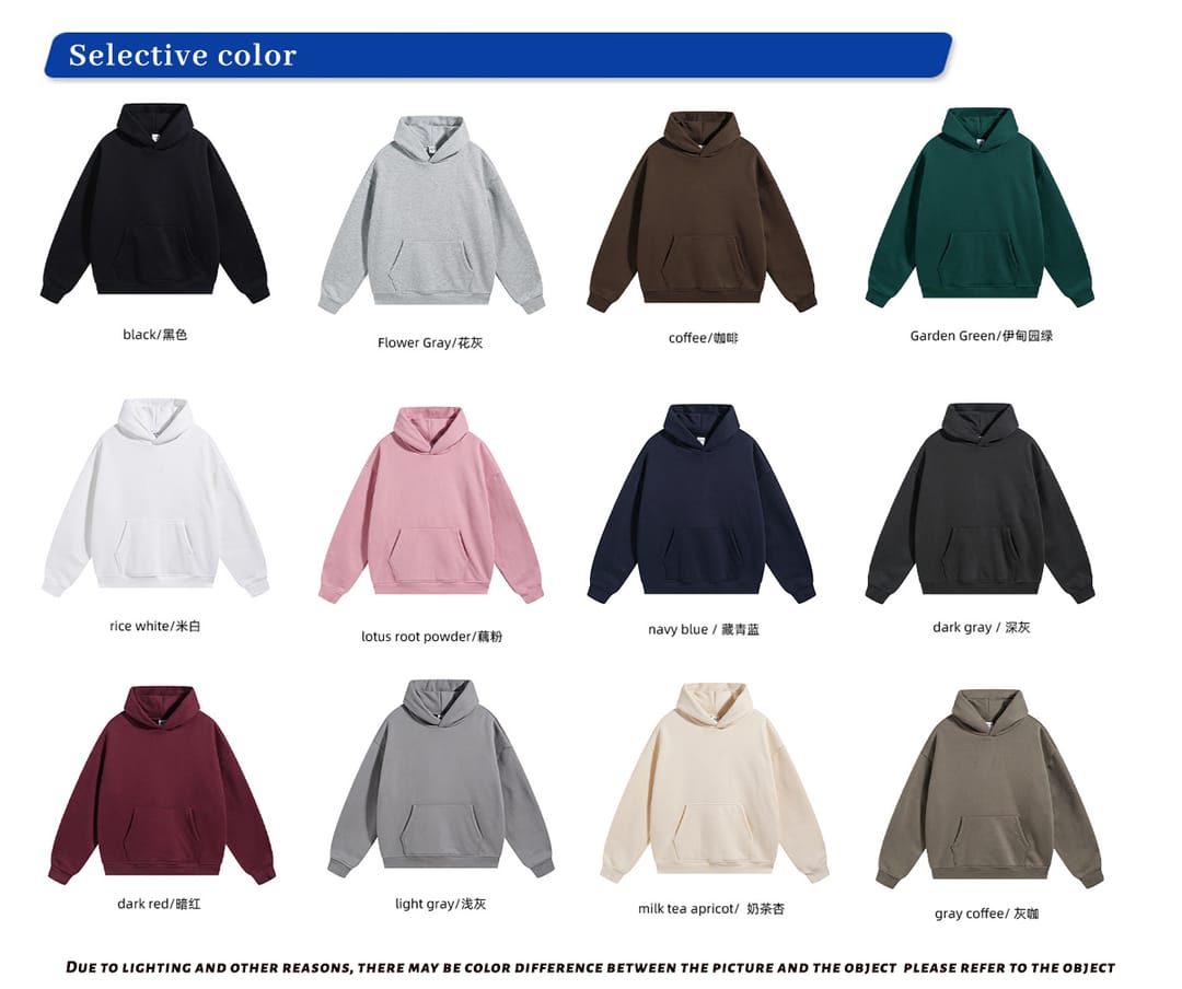 2580 Thick 400Gsm Polar Fleece Oversized Solid Hoodie – detail 3