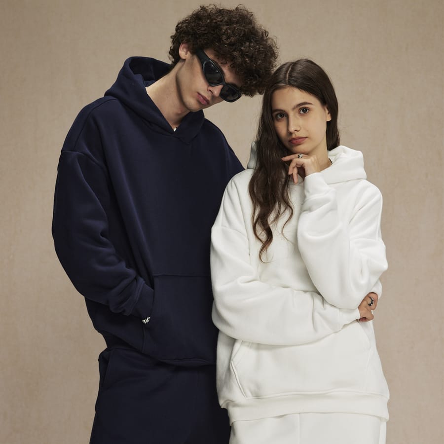2580 Thick 400Gsm Polar Fleece Oversized Solid Hoodie thumbnail 5