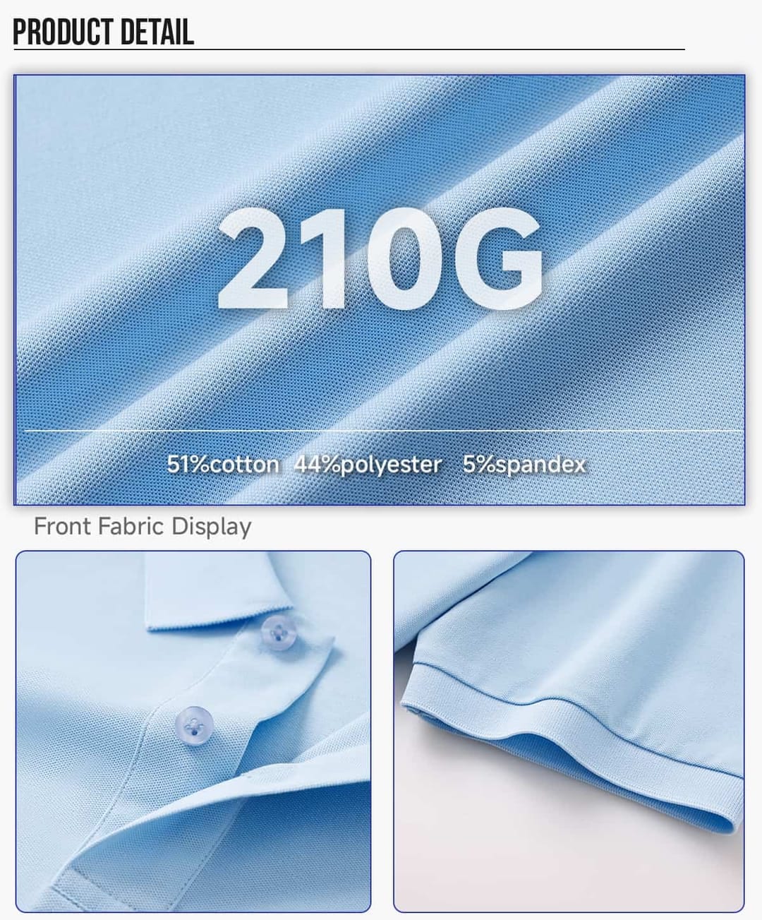 40s 210GSM Cooling Breathable Polo Shirt – detail 4
