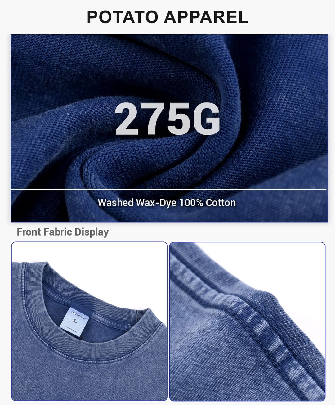 Acid Wash 275GSM Cotton Oversized T-Shirt – detail 5