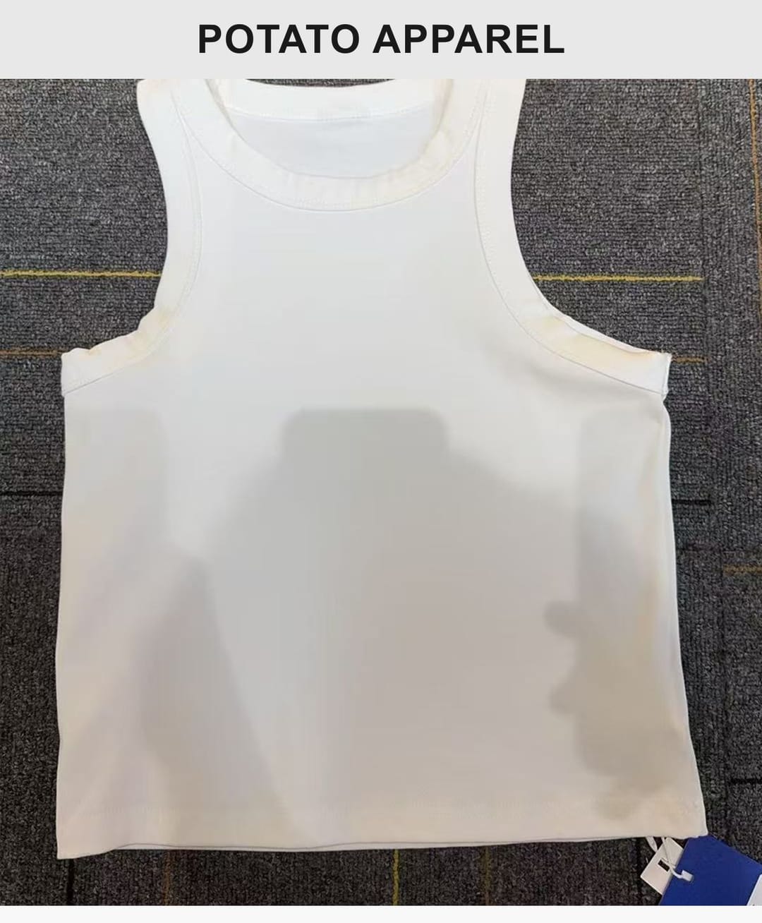 Acid Wash 320g Ribbing Y2k fit Vest for Women – detail 13