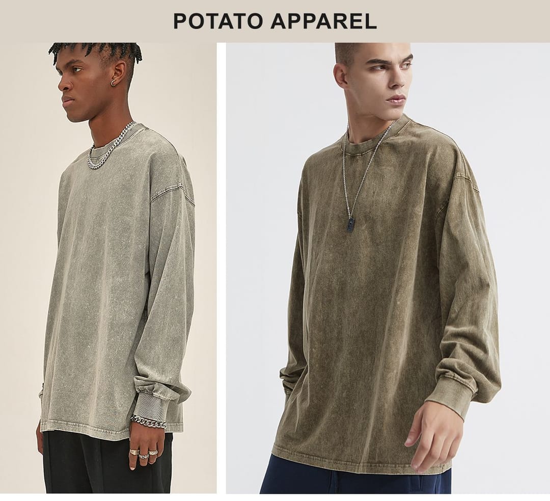 Acid Wash Cotton 250GSM Oversized Long Sleeve – detail 14
