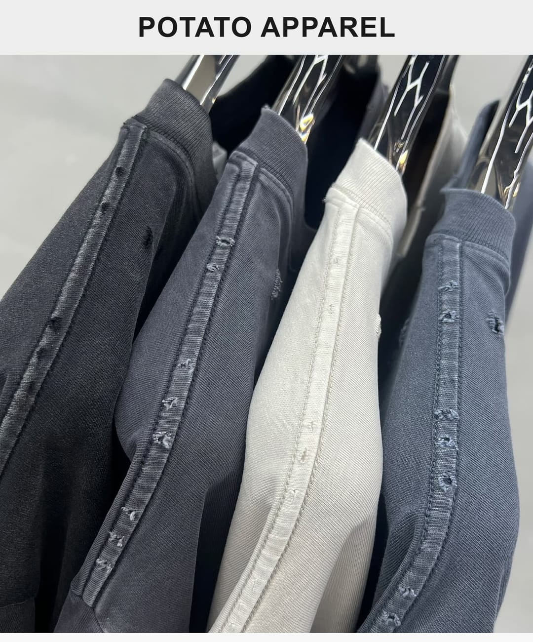 Boxy Fit 305g Washed 100% Cotton Distressed T-Shirt – detail 14