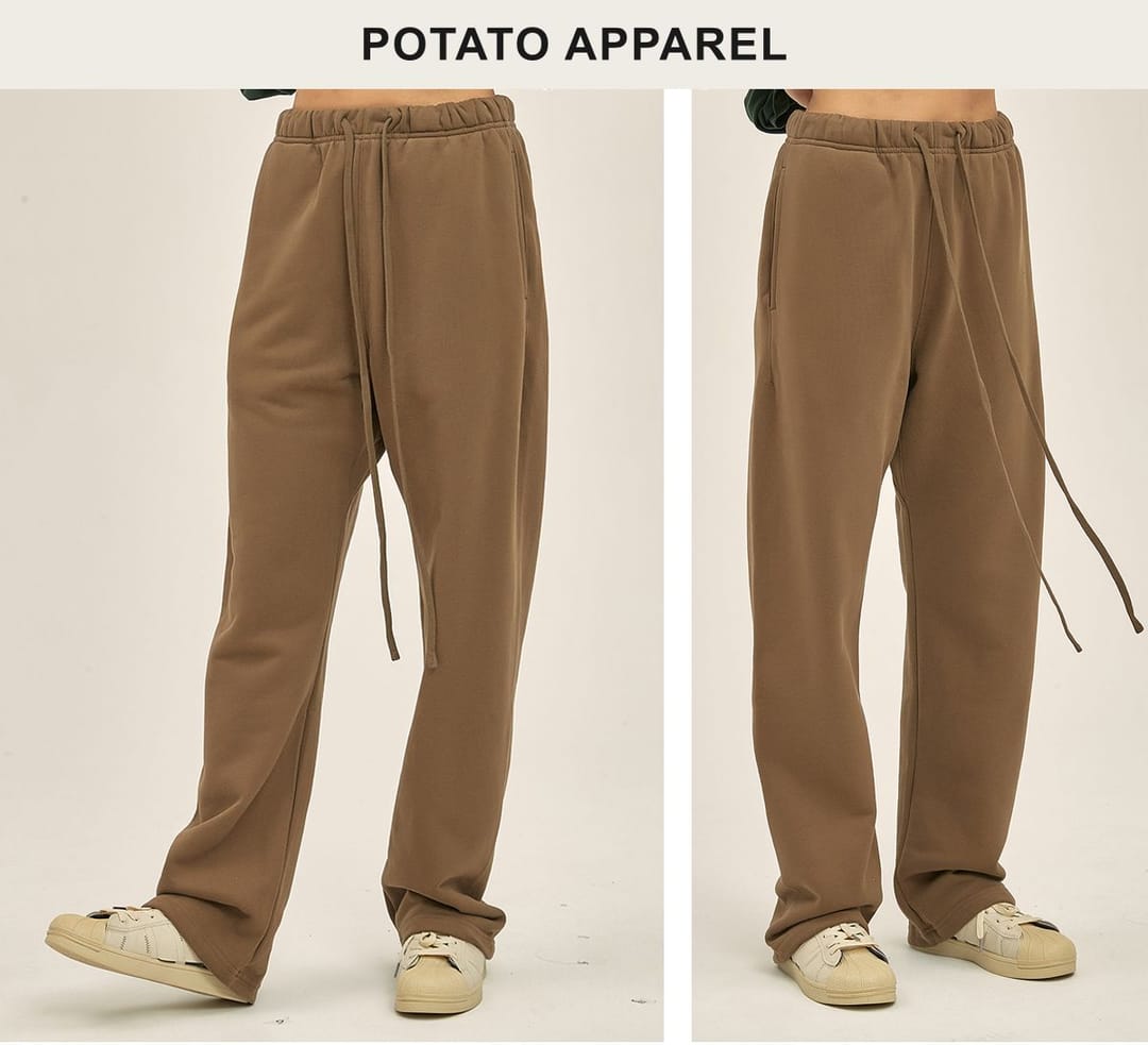 Brushed Fleece 365Gsm Solid wide-leg sweatpants – detail 11