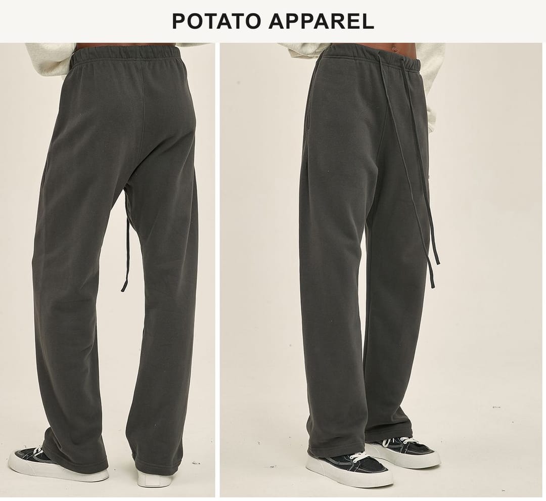 Brushed Fleece 365Gsm Solid wide-leg sweatpants – detail 9