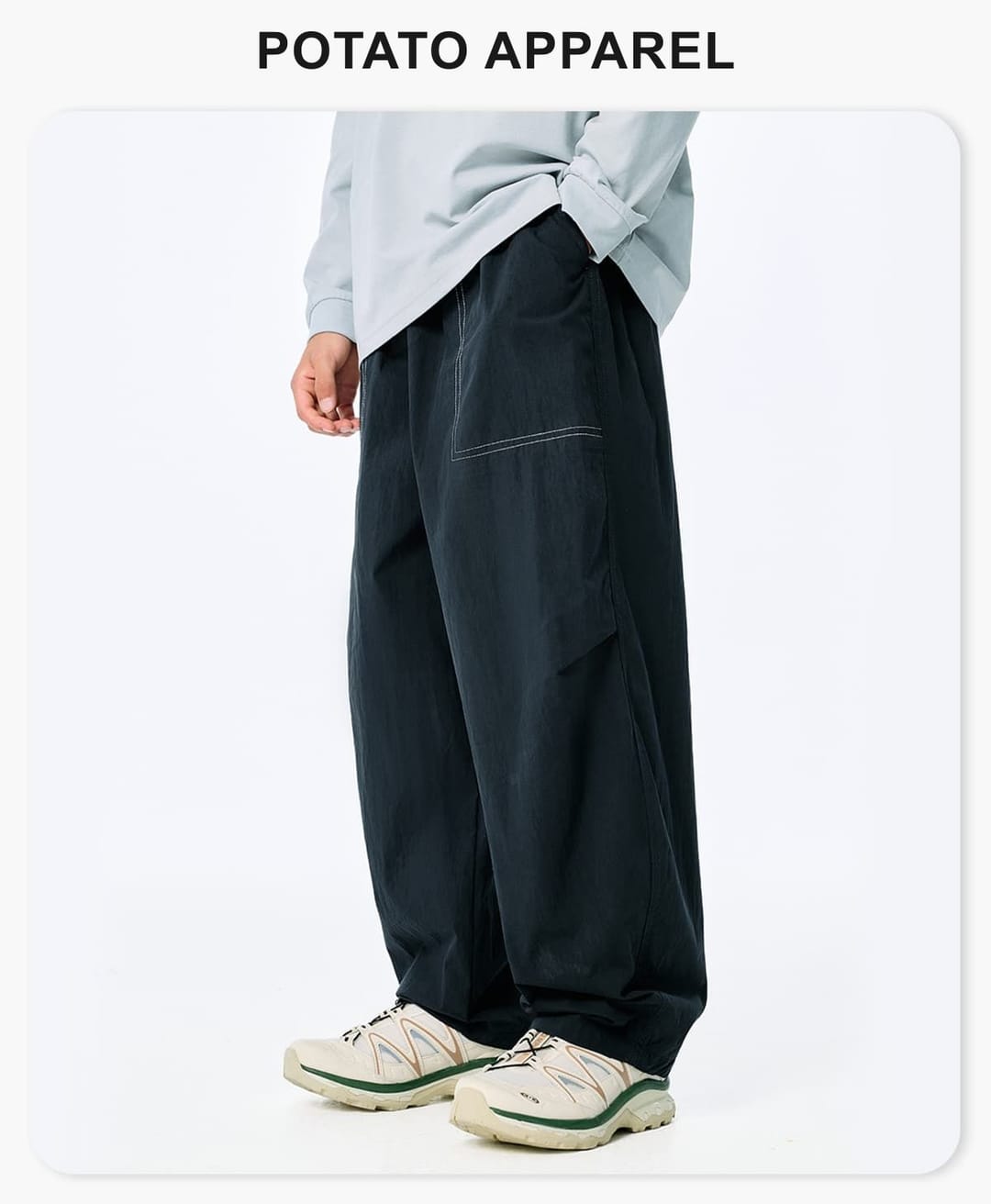 Casual Wide-Leg Woven Trousers For Kids – detail 1