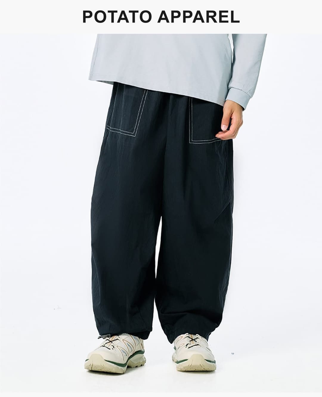 Casual Wide-Leg Woven Trousers For Kids – detail 8