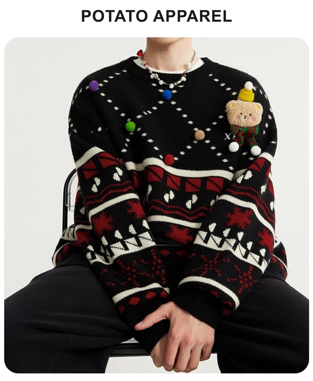 Christmas Collection Doll Pullover Sweater – detail 2
