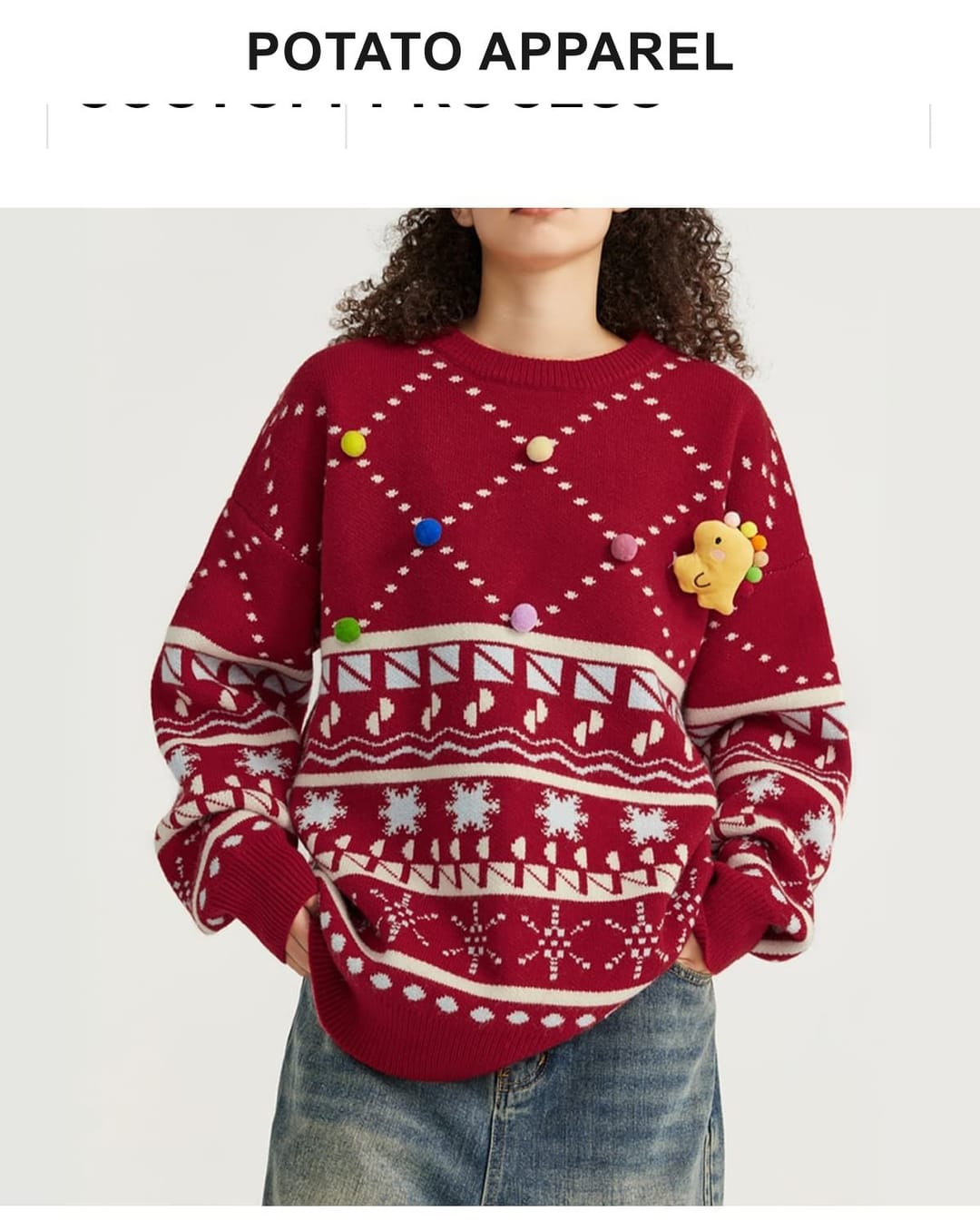 Christmas Collection Doll Pullover Sweater – detail 5