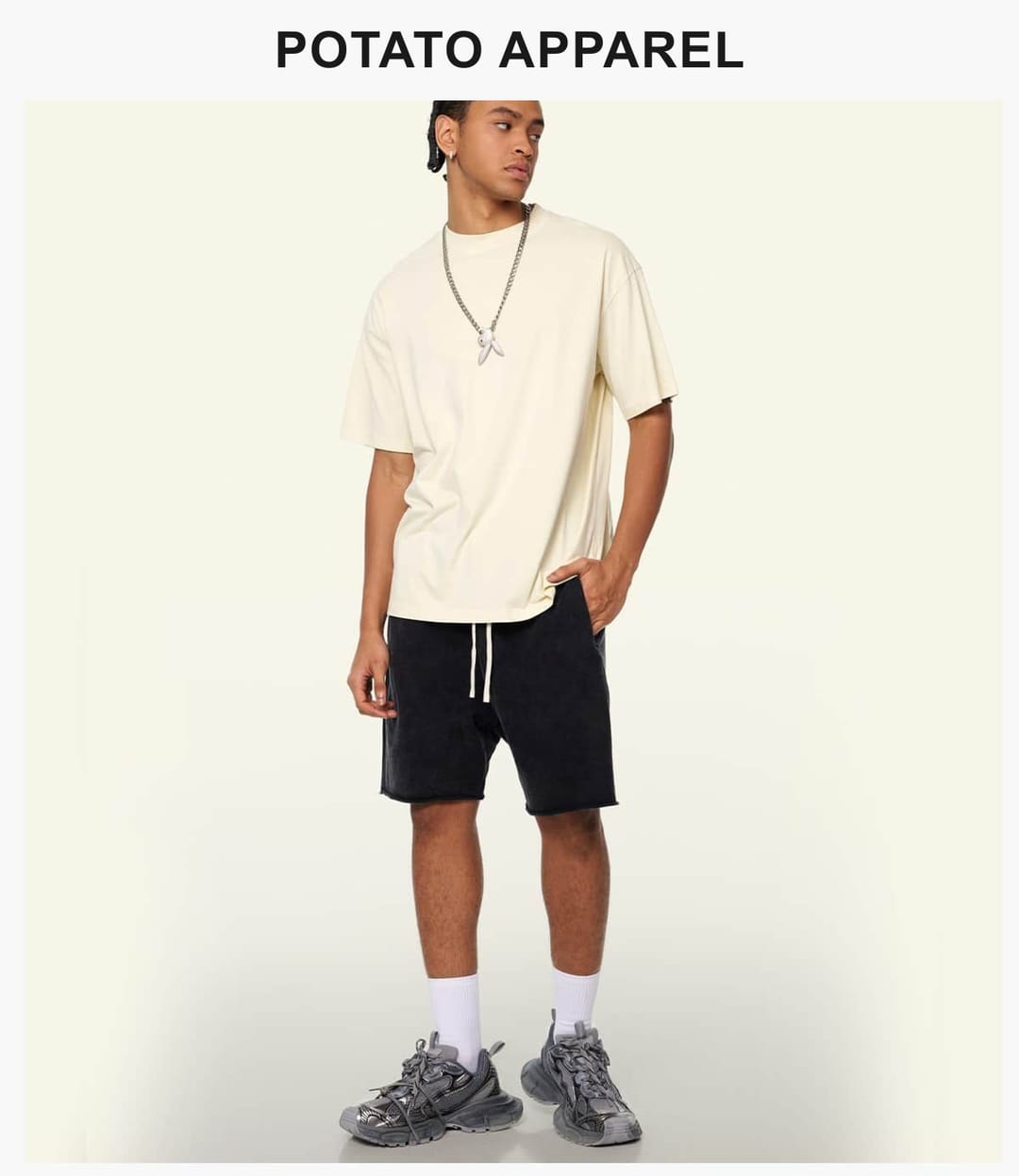 Cotton 200GSM Light Wash Oversized T-Shirt – detail 10