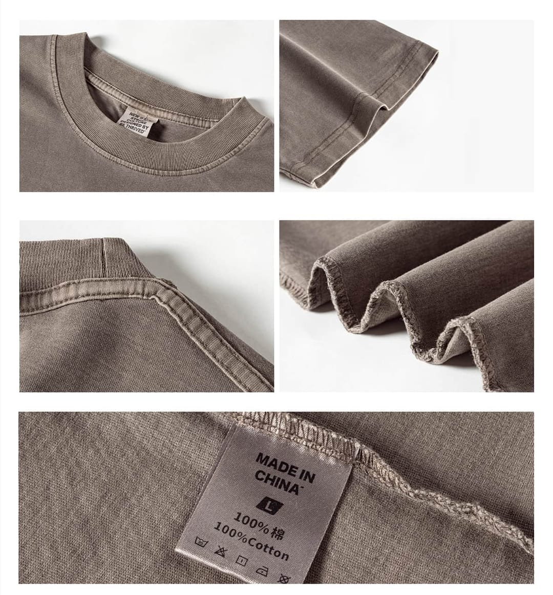 Cotton 200GSM Light Wash Oversized T-Shirt – detail 6