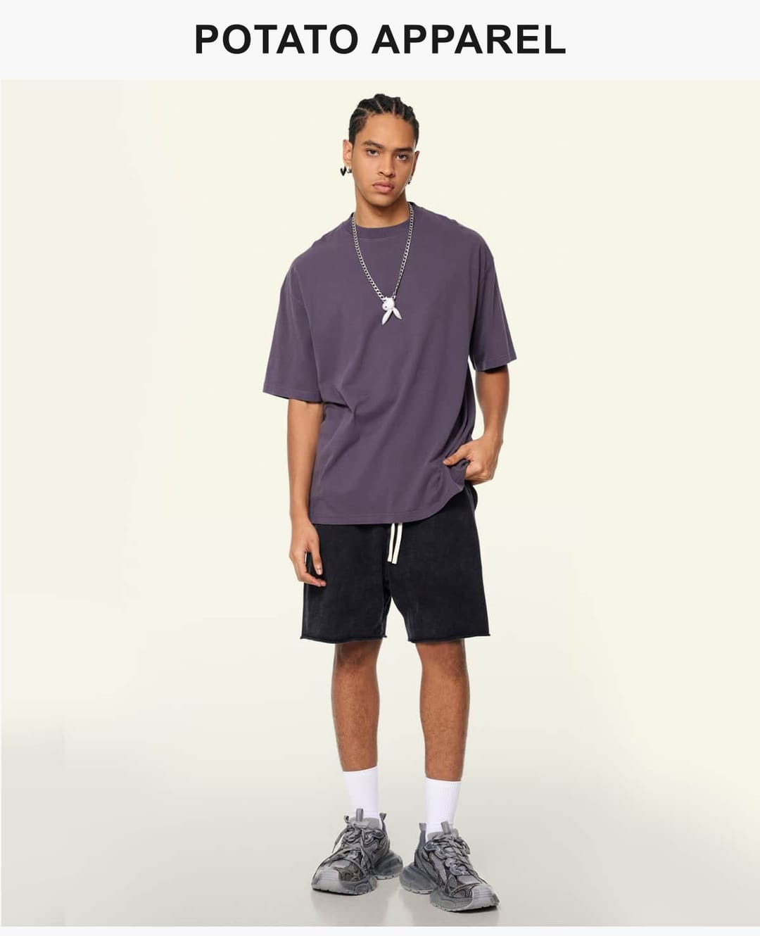 Cotton 200GSM Light Wash Oversized T-Shirt – detail 8