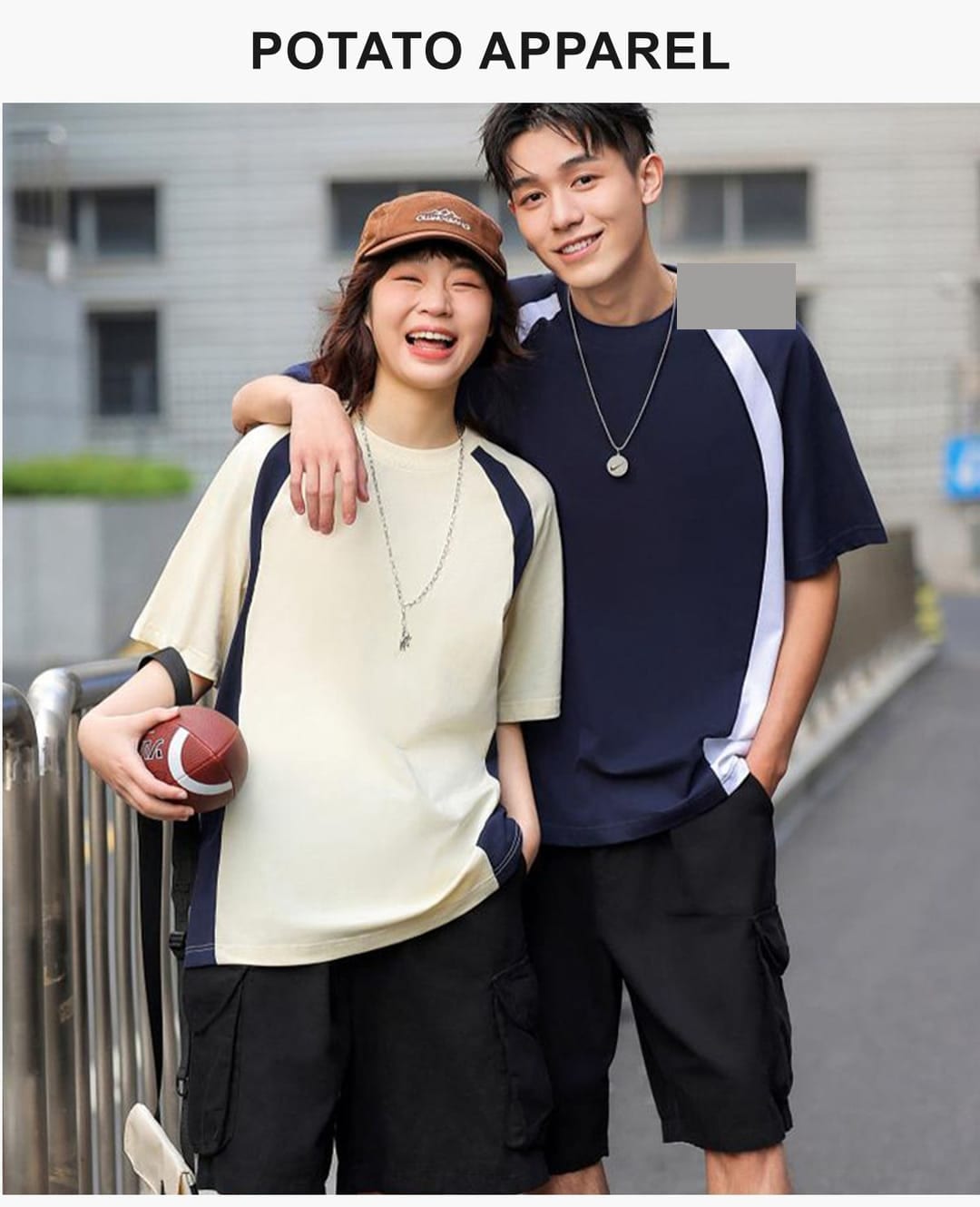 Cotton 240GSM Colorblock Oversize T-shirt – detail 8