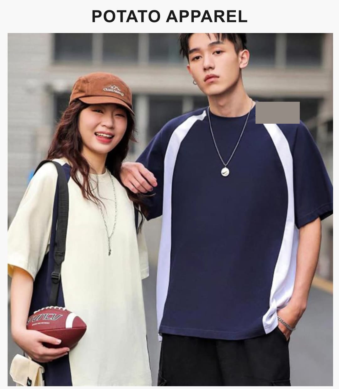 Cotton 240GSM Colorblock Oversize T-shirt – detail 9
