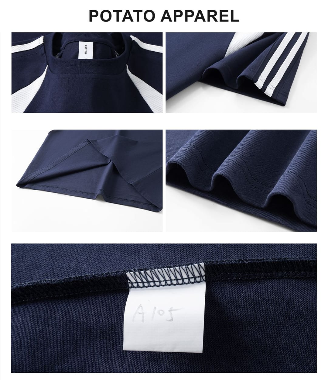 Cotton 240gsm Patchwork Reglan Sleeve T-shirt – detail 6