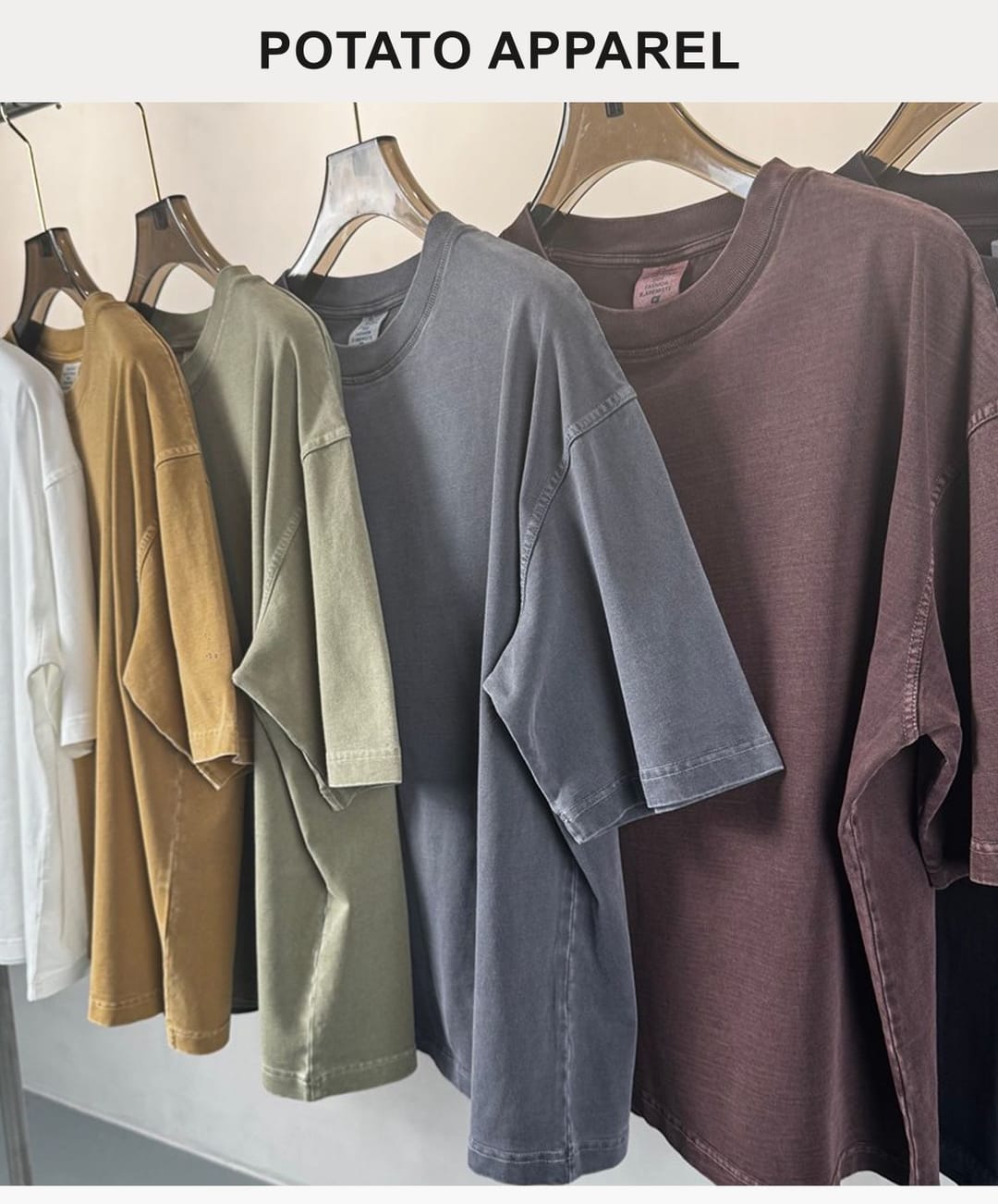 Cotton 260gsm Light Wash Oversized Boxy T-Shirt – detail 12