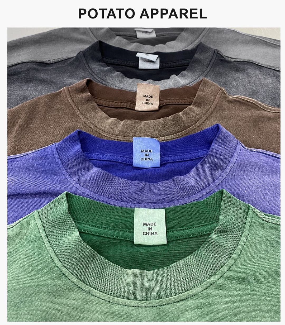 Cotton 260Gsm Long Sleeve Gradual Wash Shirts – detail 11