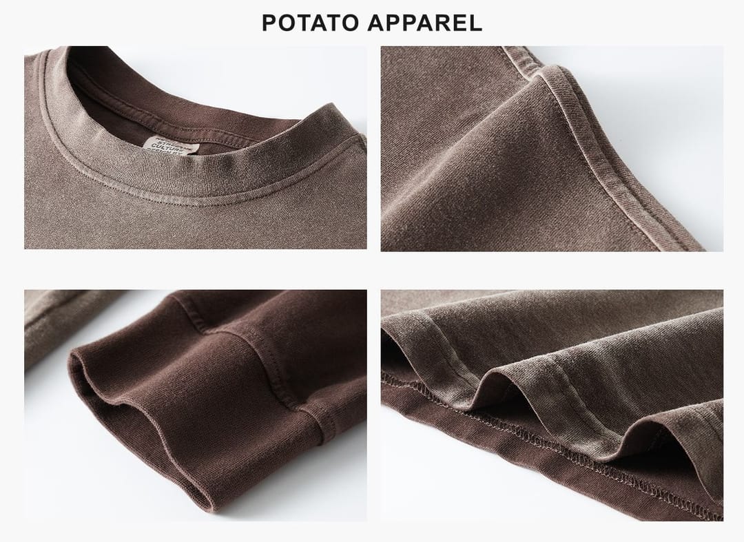 Cotton 260Gsm Long Sleeve Gradual Wash Shirts – detail 6