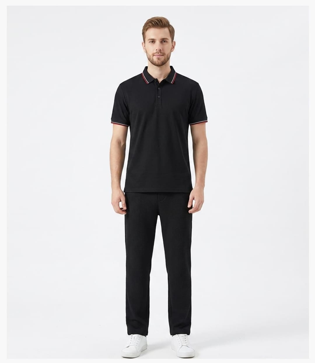 Cotton-Covered Spandex 200GSM Contrast Collar Polo Shirt – detail 9