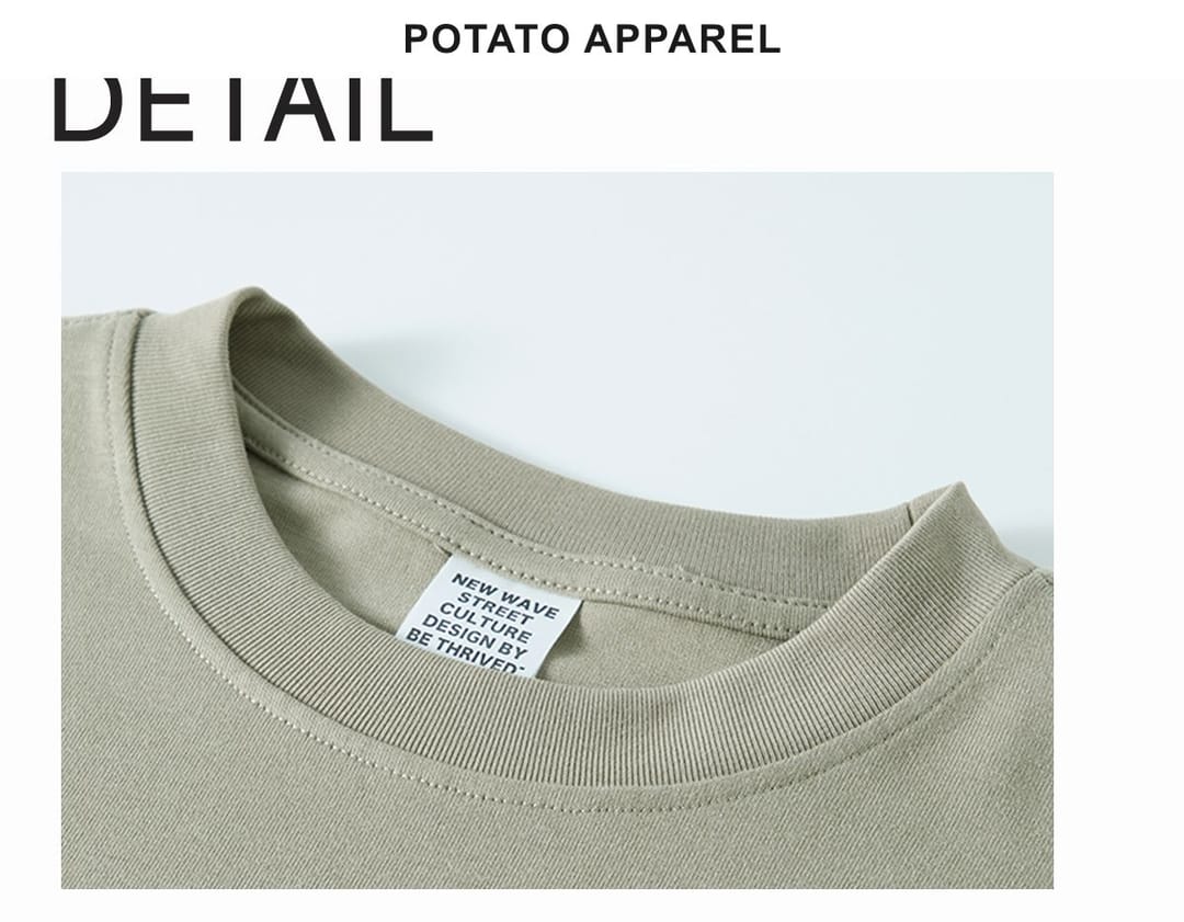 Cotton Long Sleeve 305Gsm solid Oversized T-shirt – detail 3
