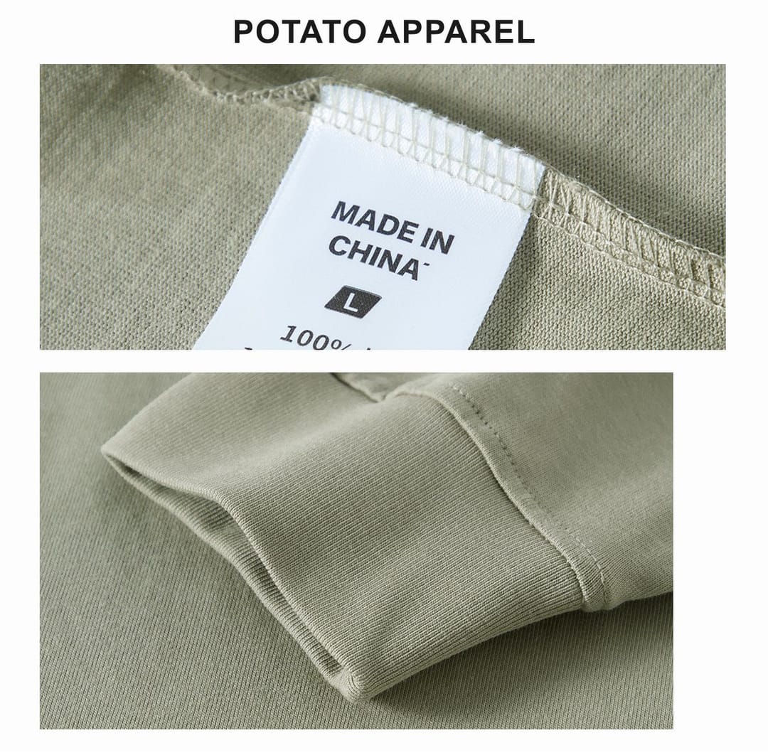 Cotton Long Sleeve 305Gsm solid Oversized T-shirt – detail 4