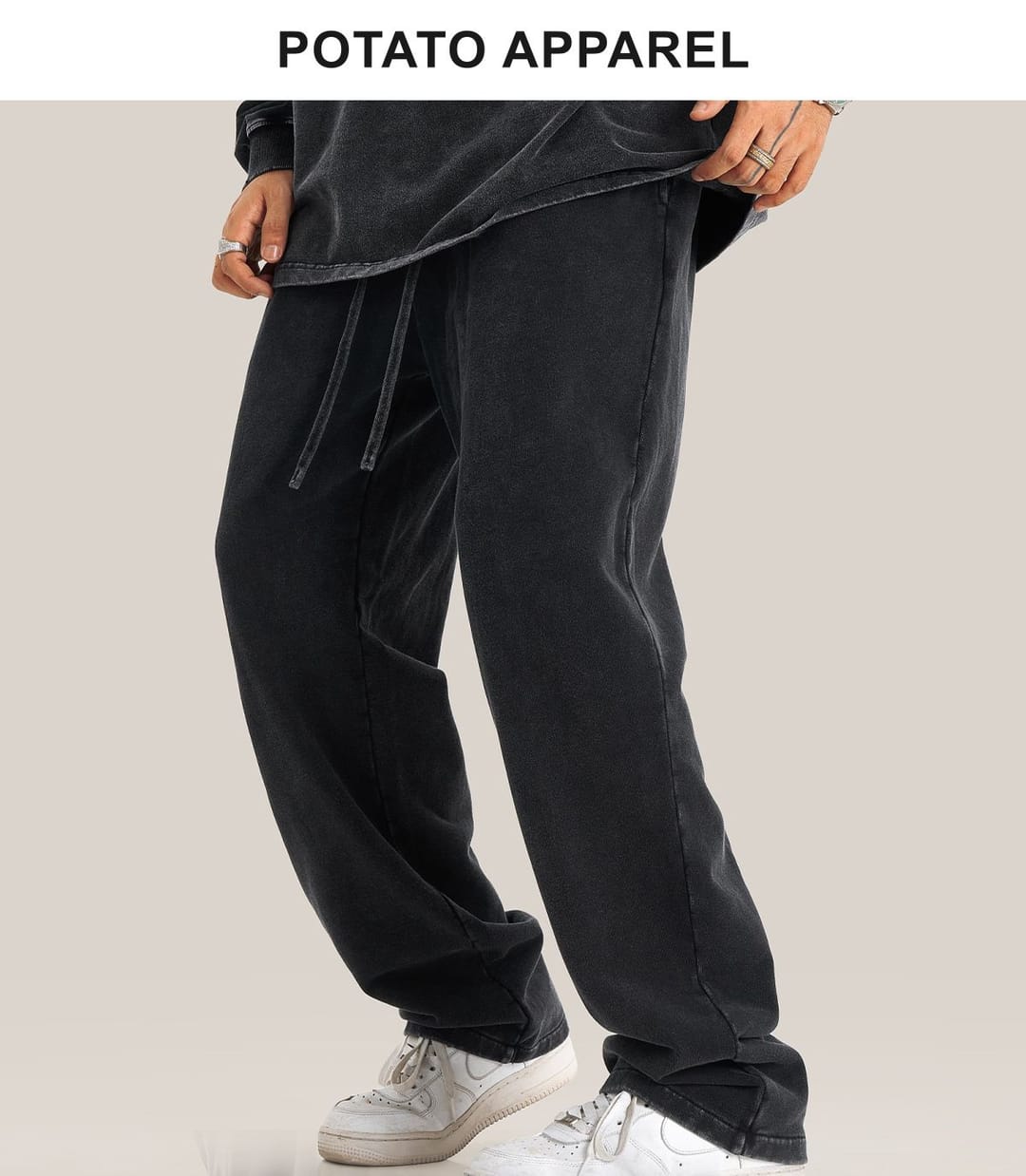 Cotton Terry 380Gsm Vintage Washed Straight Leg Sweatpants – detail 10