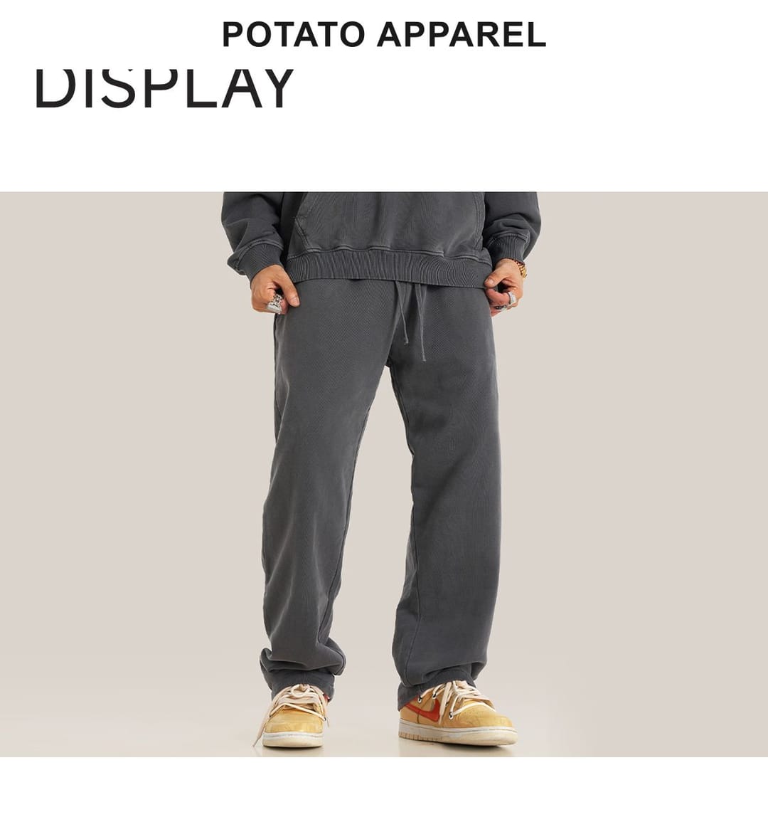 Cotton Terry 380Gsm Vintage Washed Straight Leg Sweatpants – detail 8