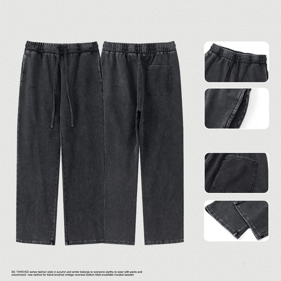 Cotton Terry 380Gsm Vintage Washed Straight Leg Sweatpants thumbnail 4