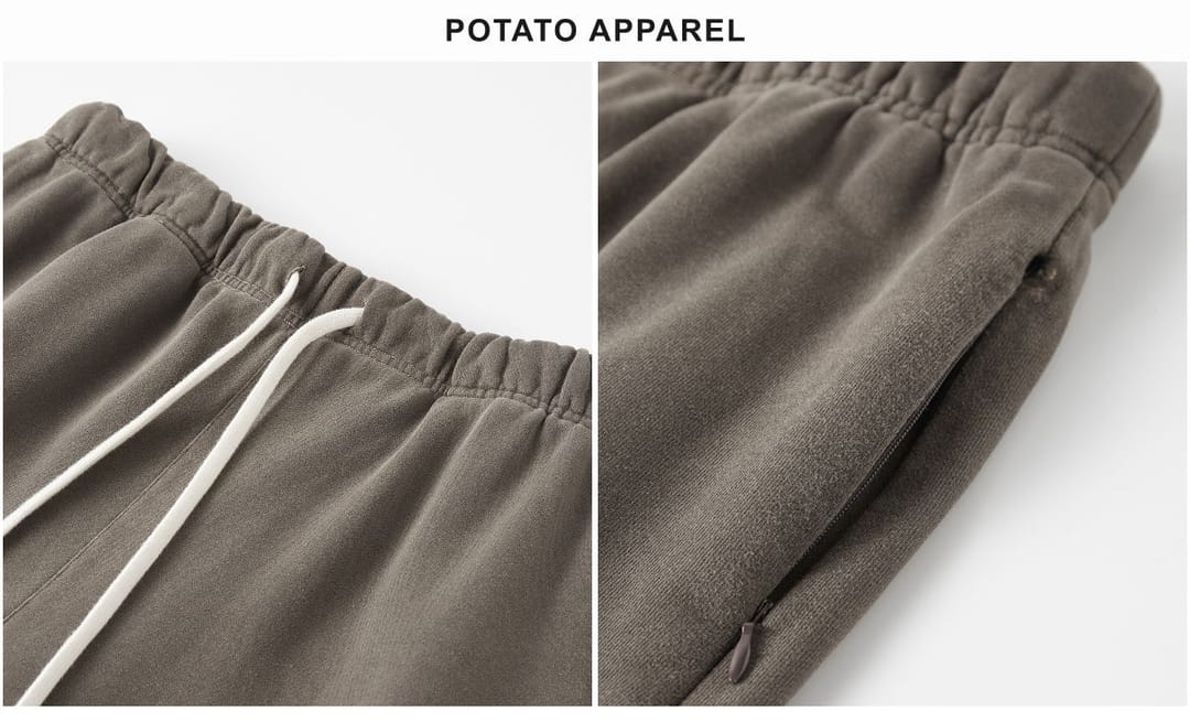 Cotton Terry 385GSM Washed Raw Edge Shorts – detail 6