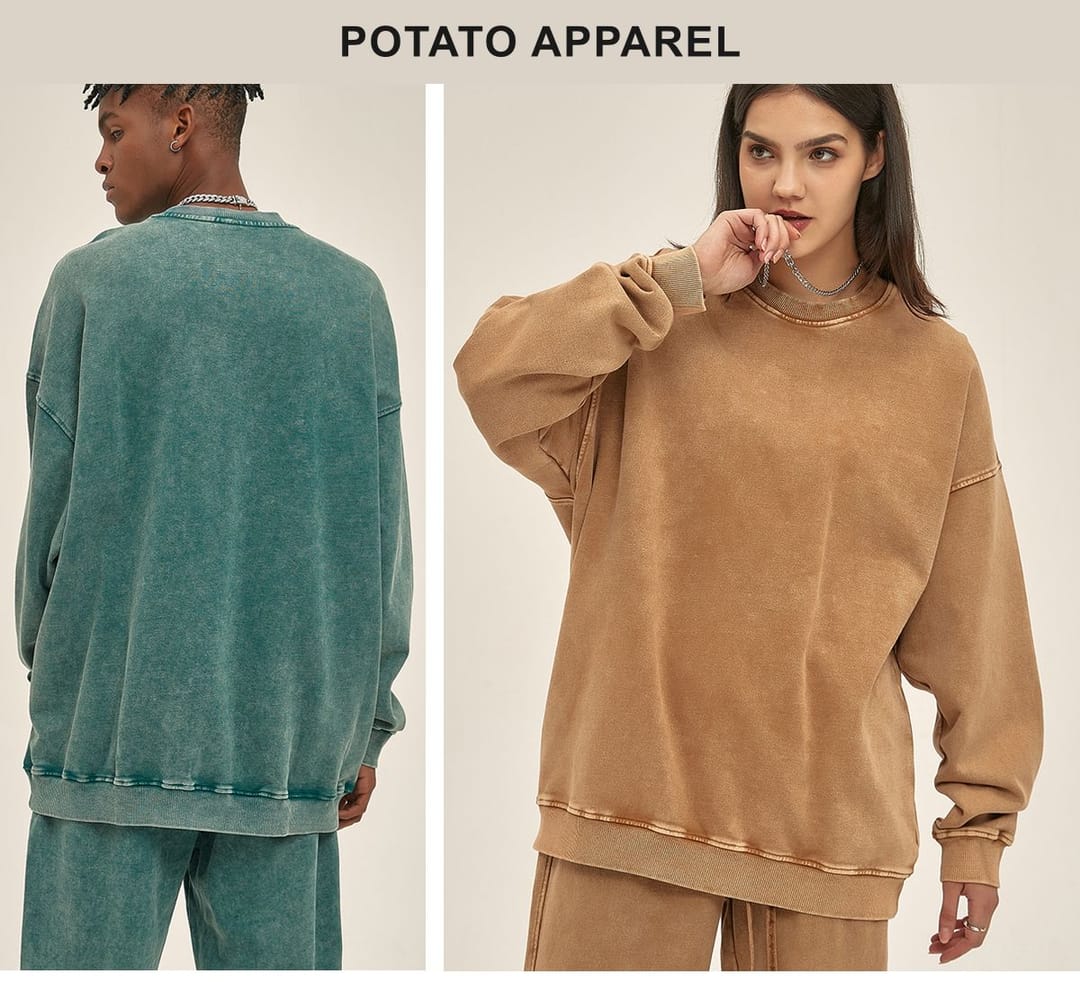 Cotton Terry 420Gsm Oversized Snow Wash Sweatshirt – detail 10