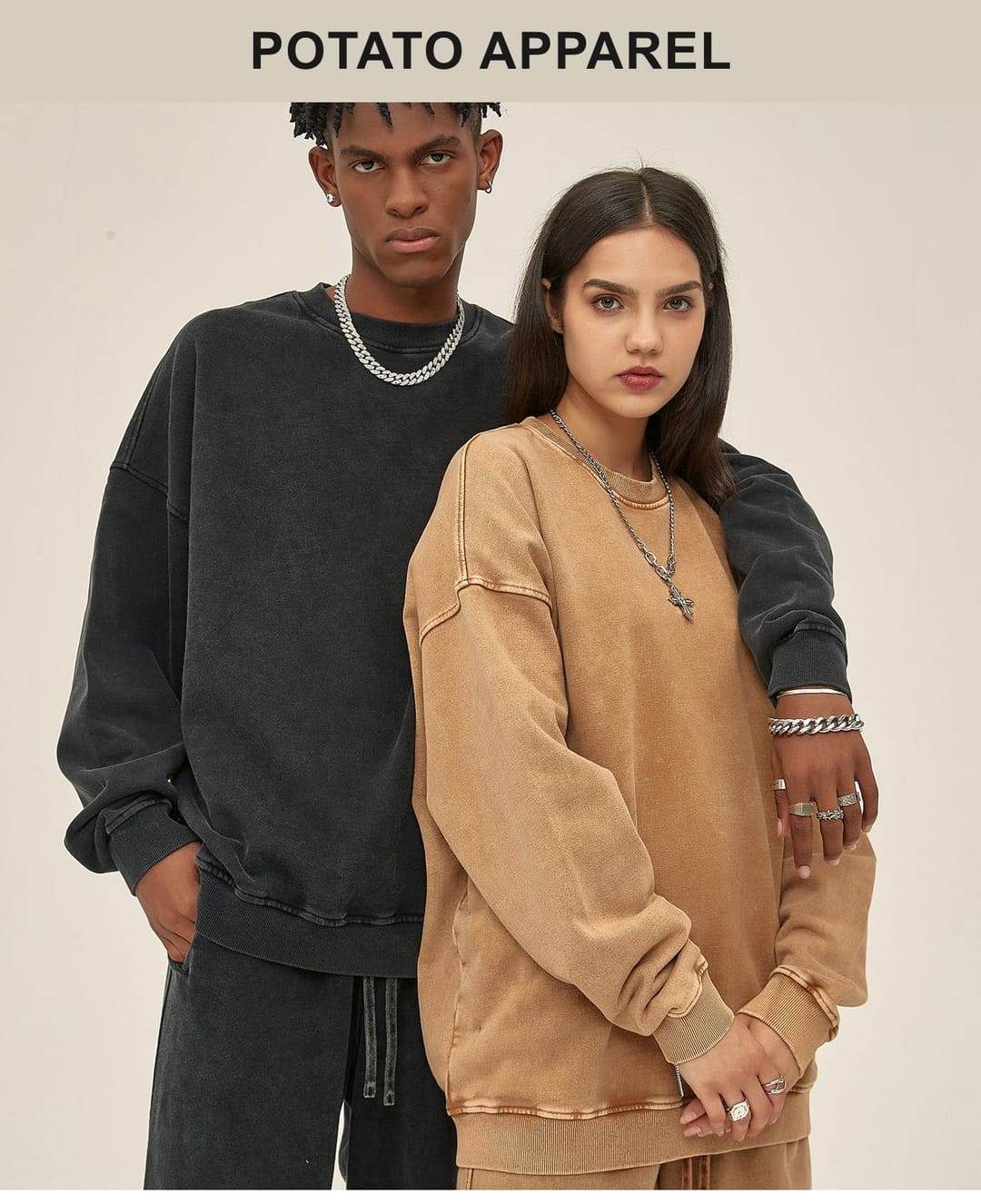 Cotton Terry 420Gsm Oversized Snow Wash Sweatshirt – detail 11