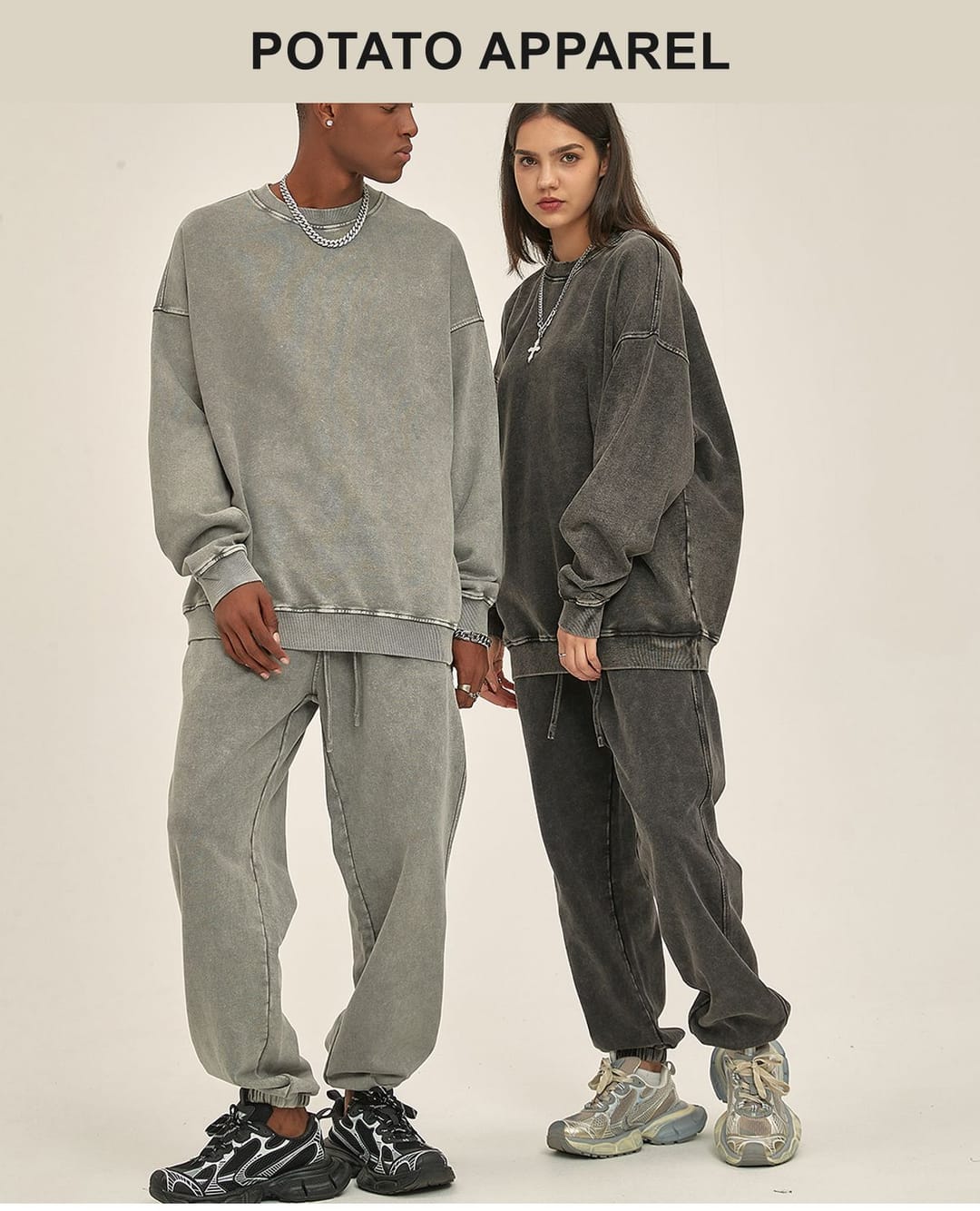 Cotton Terry 420Gsm Oversized Snow Wash Sweatshirt – detail 13