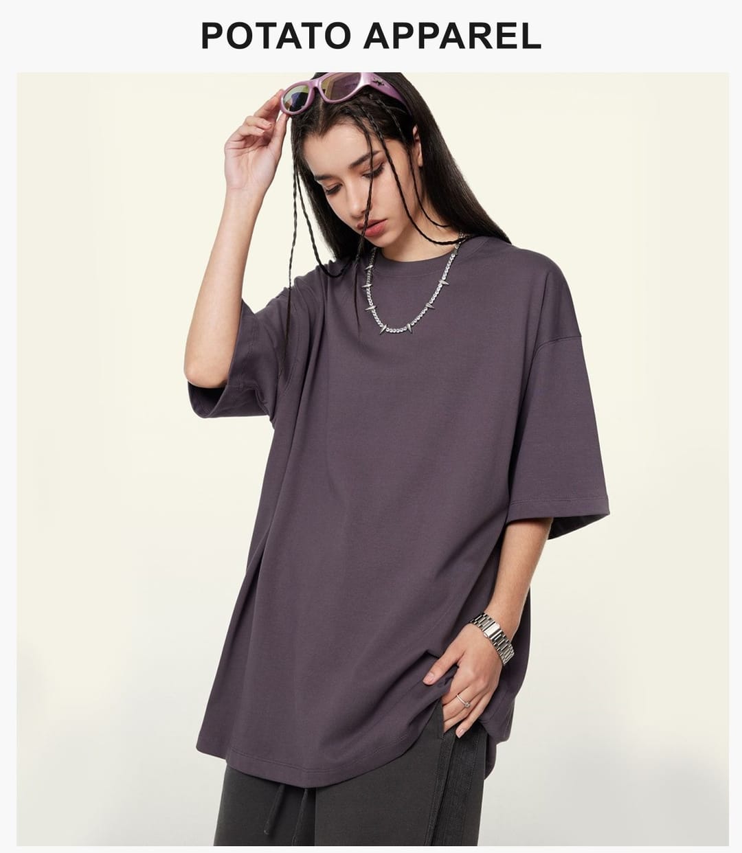 Double Yarn Cotton 345GSM Oversized T-Shirt – detail 10