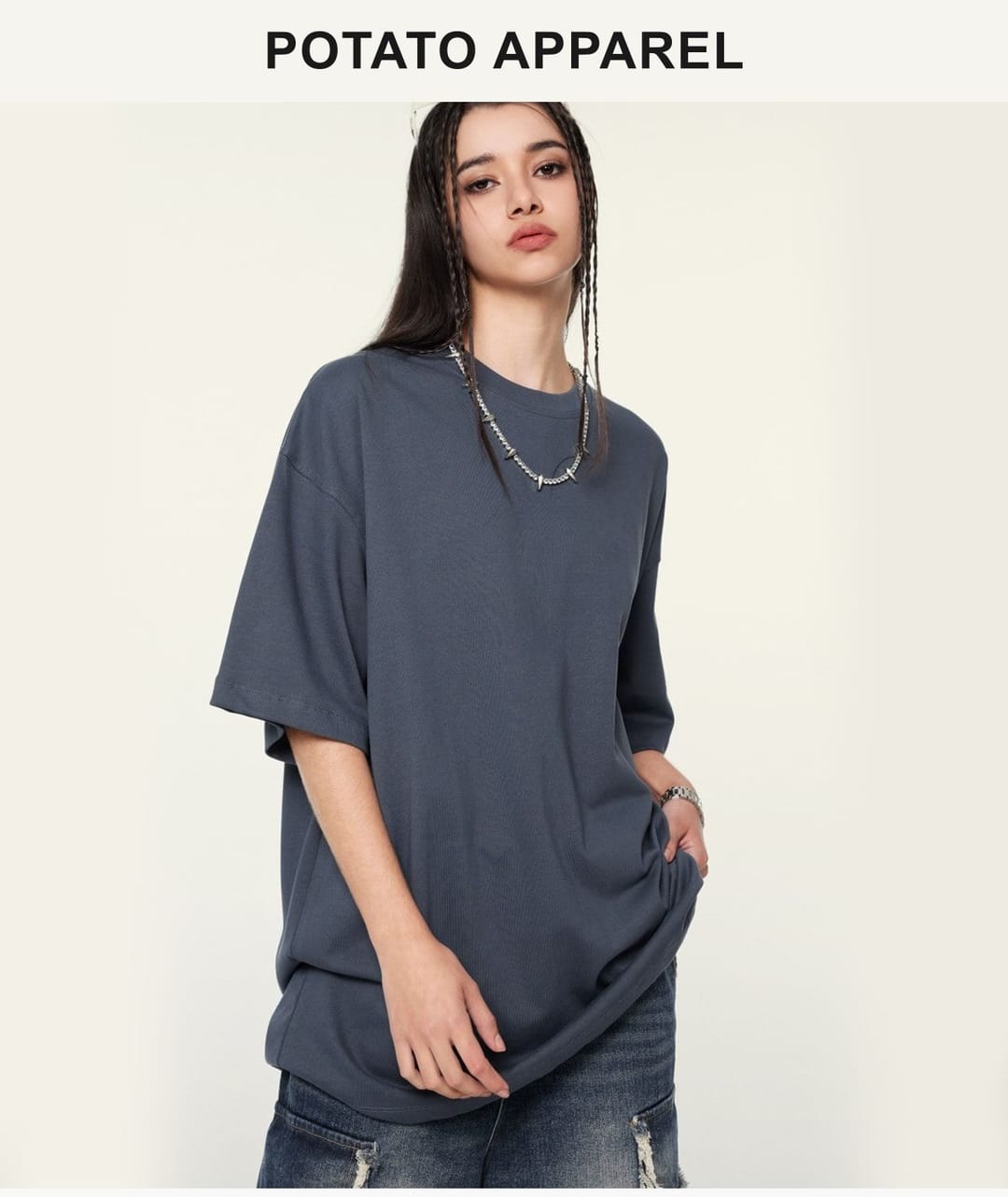 Double Yarn Cotton 345GSM Oversized T-Shirt – detail 12