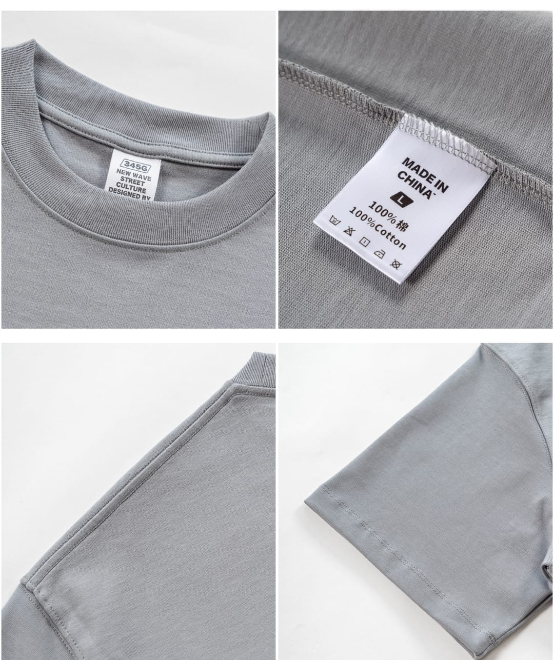 Double Yarn Cotton 345GSM Oversized T-Shirt – detail 5
