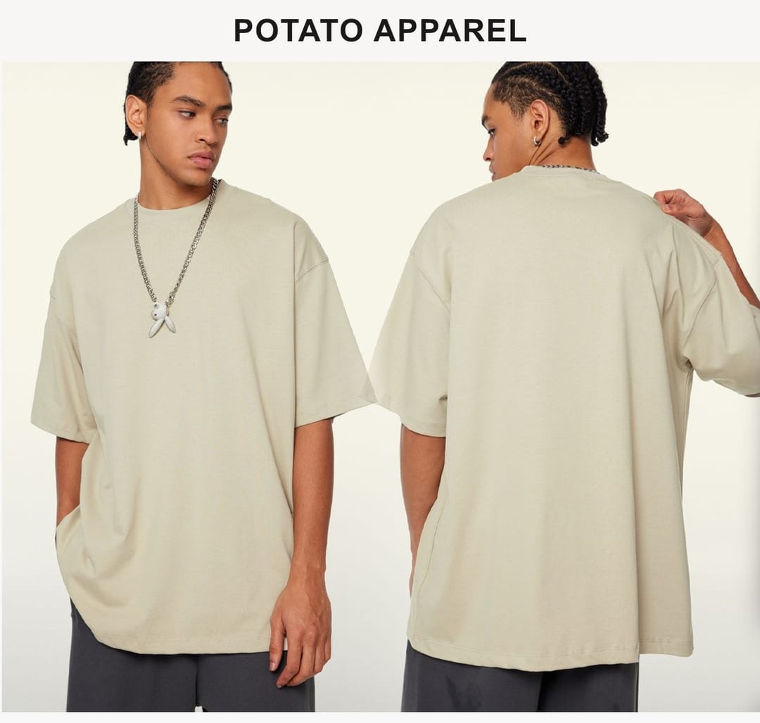Double Yarn Cotton 345GSM Oversized T-Shirt – detail 9