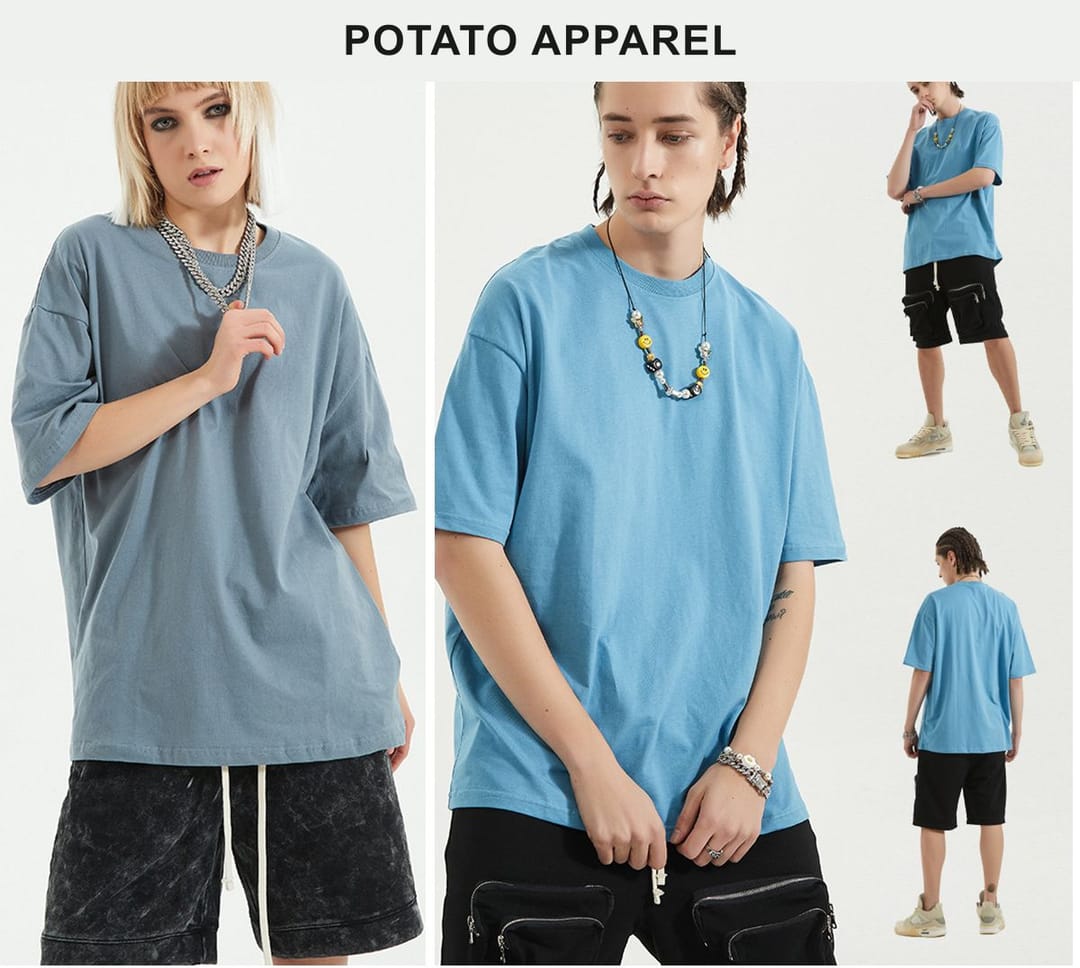 Drop Shoulder Thin Cotton Oversize T-shirt 190GSM 20 colors – detail 11