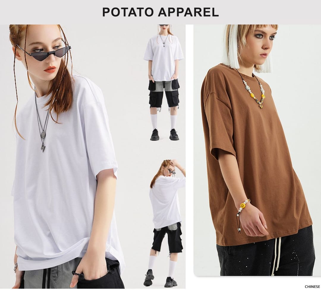 Drop Shoulder Thin Cotton Oversize T-shirt 190GSM 20 colors – detail 13