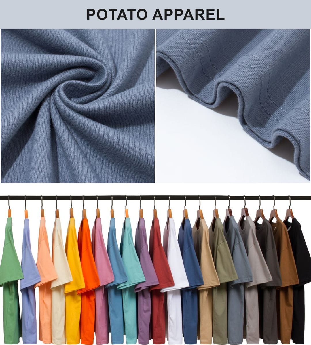 Drop Shoulder Thin Cotton Oversize T-shirt 190GSM 20 colors – detail 9