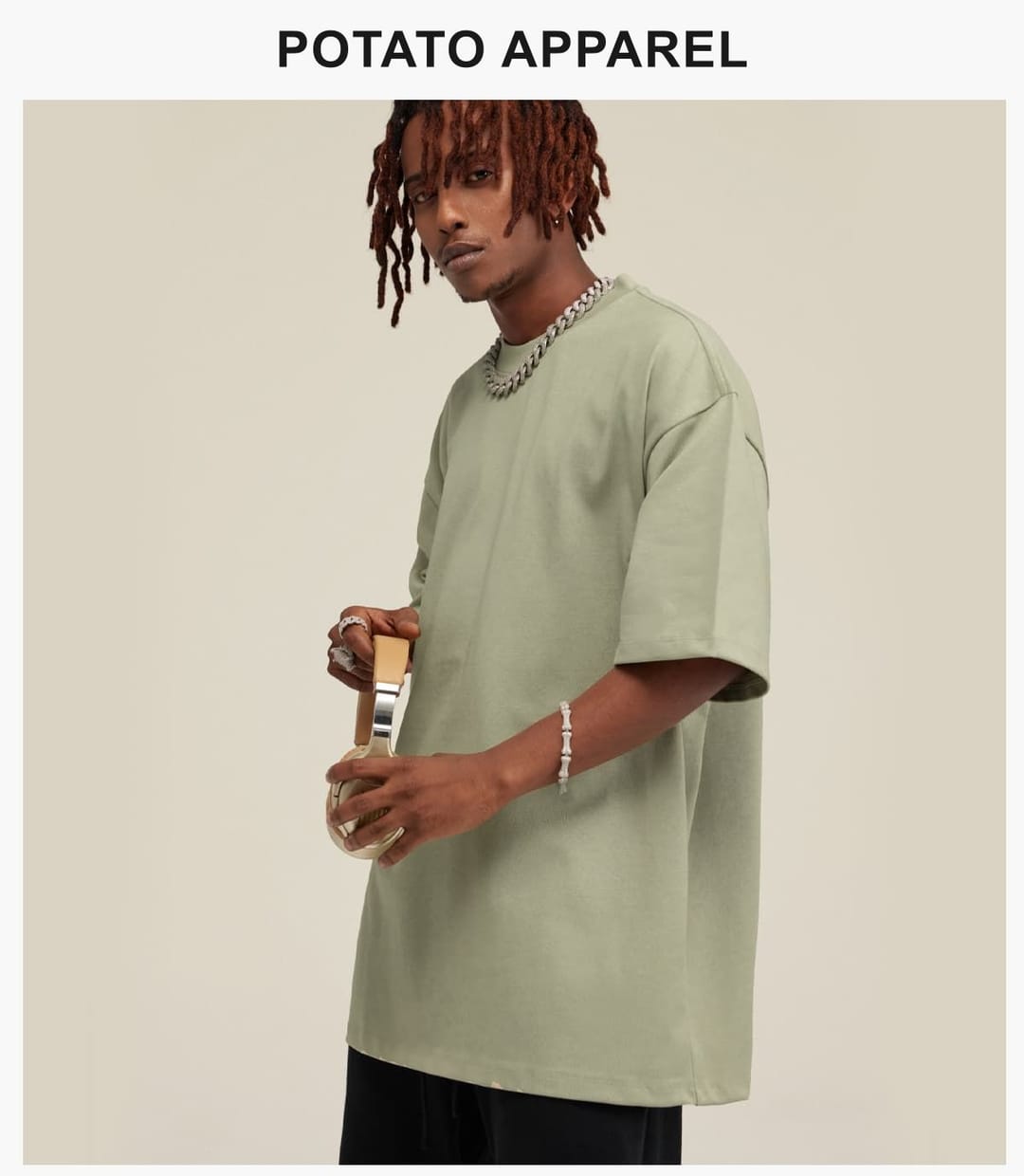Extra Thick 425GSM Drop Shoulder Oversize T Shirt – detail 10