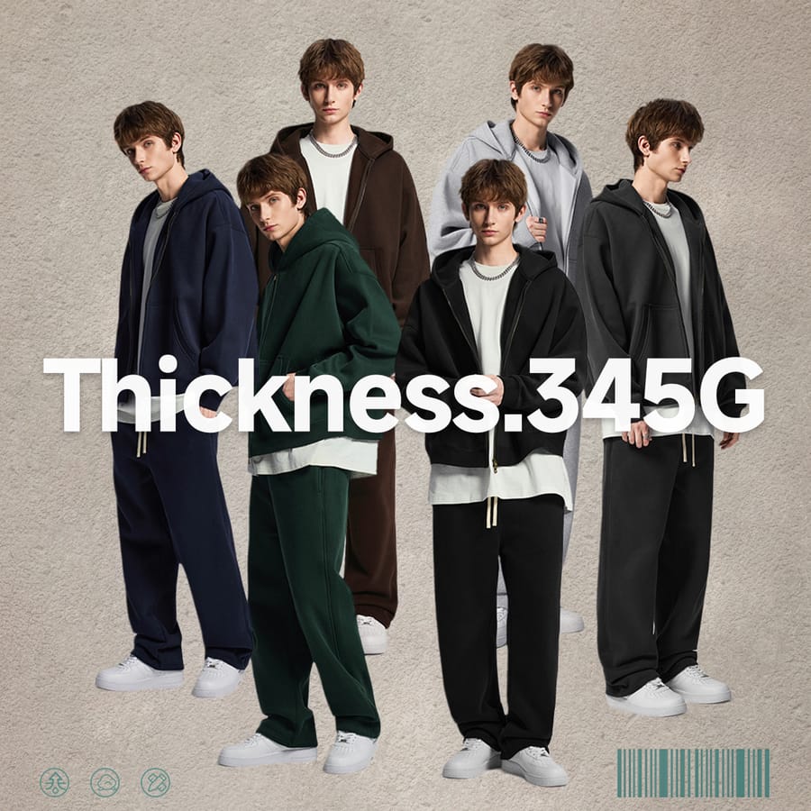 Fleece 345Gsm Oversized Zip-Up Boxy Fit Hoodie